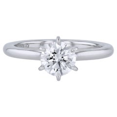 Used 1.02 Carat Round Diamond Platinum Engagement Ring
