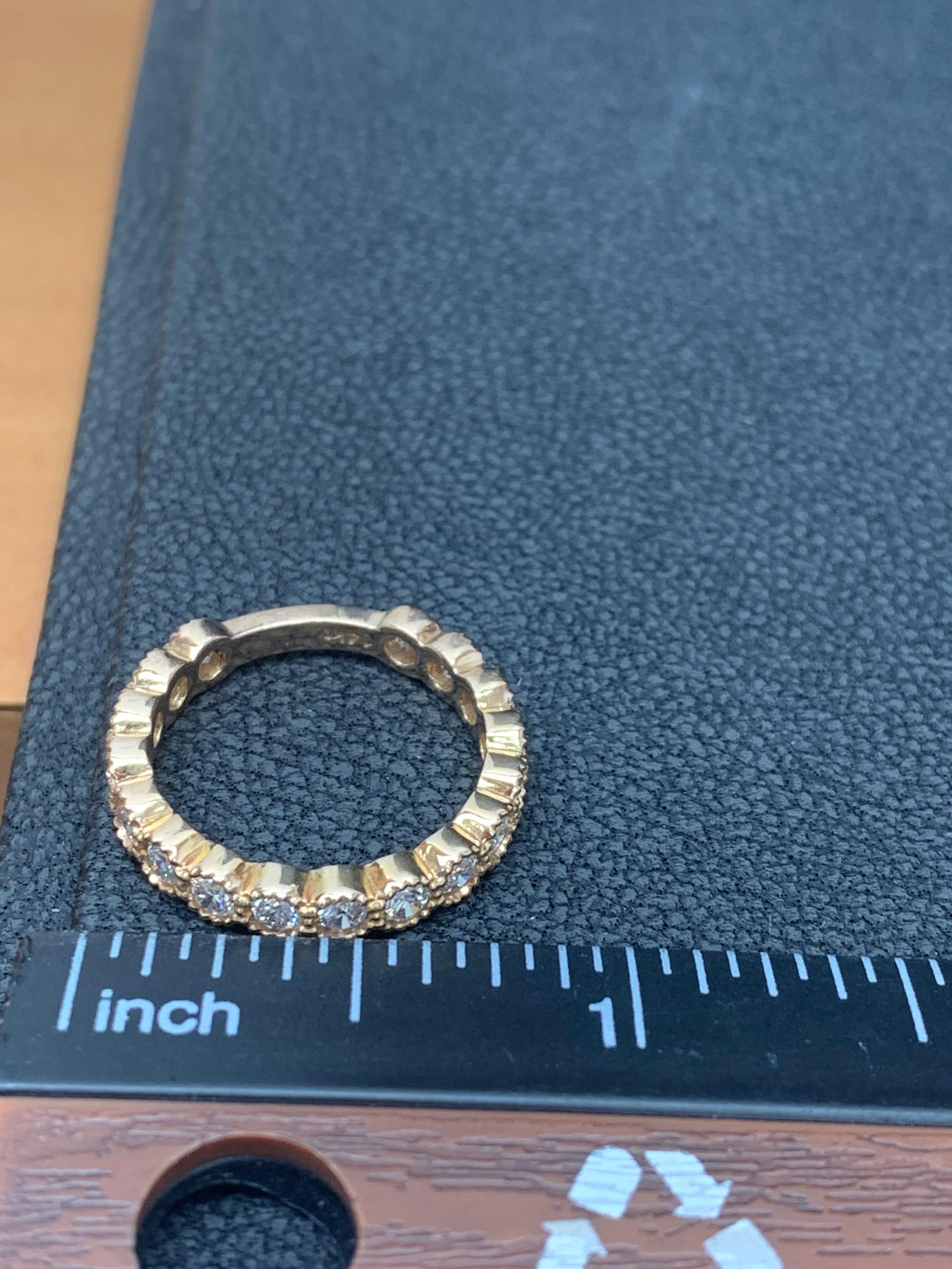 1.02 Carat Round Diamond Wedding Band in 14K Rose Gold In New Condition For Sale In NEW YORK, NY