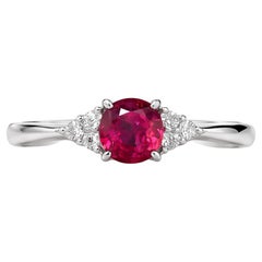 1.02 Carat Ruby Ring made in Platinum 900