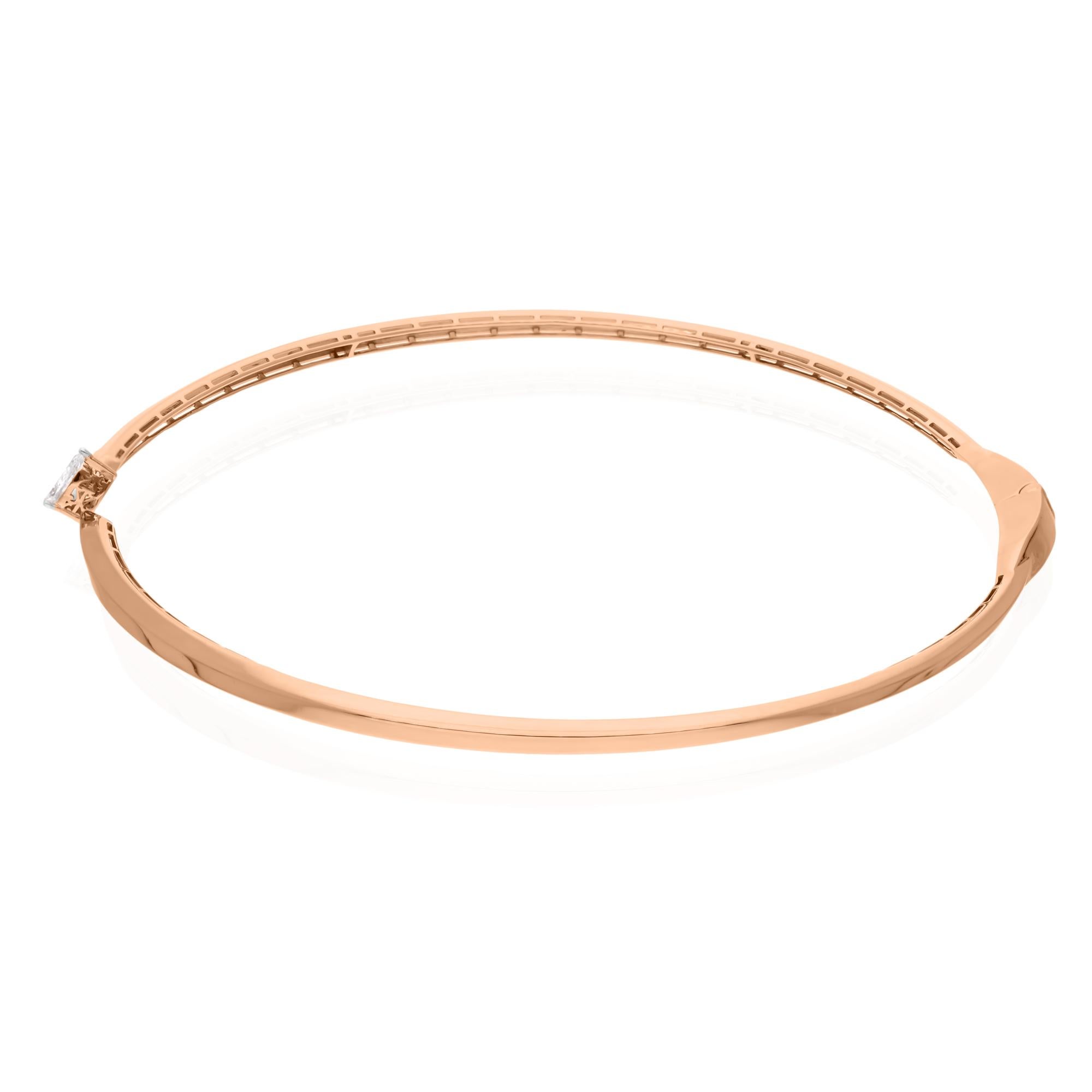 Pear Cut 1.02 Carat Solitaire Pear Diamond Choker Necklace 14 Karat Rose Gold Jewelry For Sale