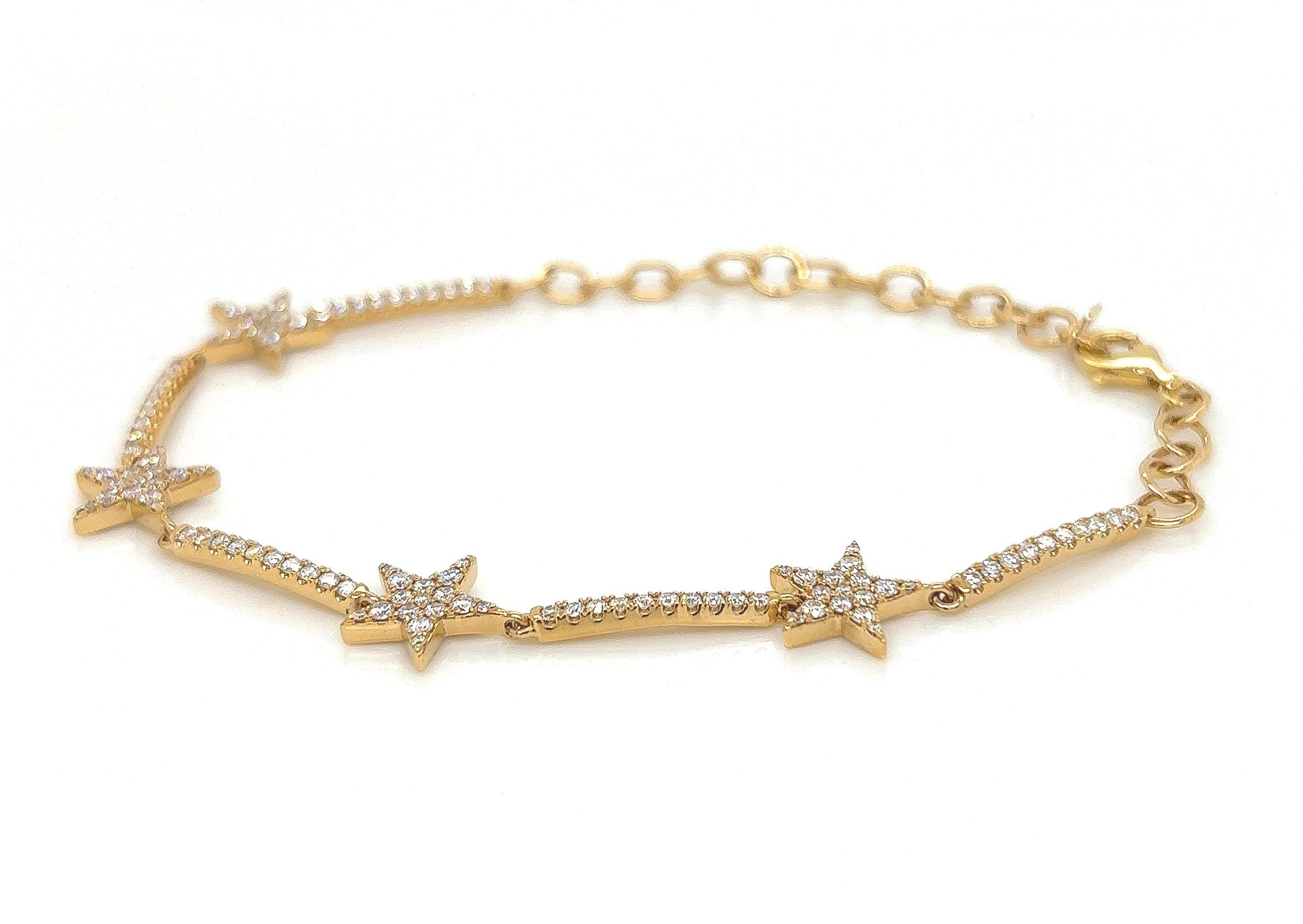 1.02 Carat Star Diamond Bracelet in 14K Yellow Gold

-Metal Type: 14K Yellow Gold
-Gemstone: Diamonds, 1.02 total carat
-Size: 5.5 to 7.25 inches

Handmade in New York City.