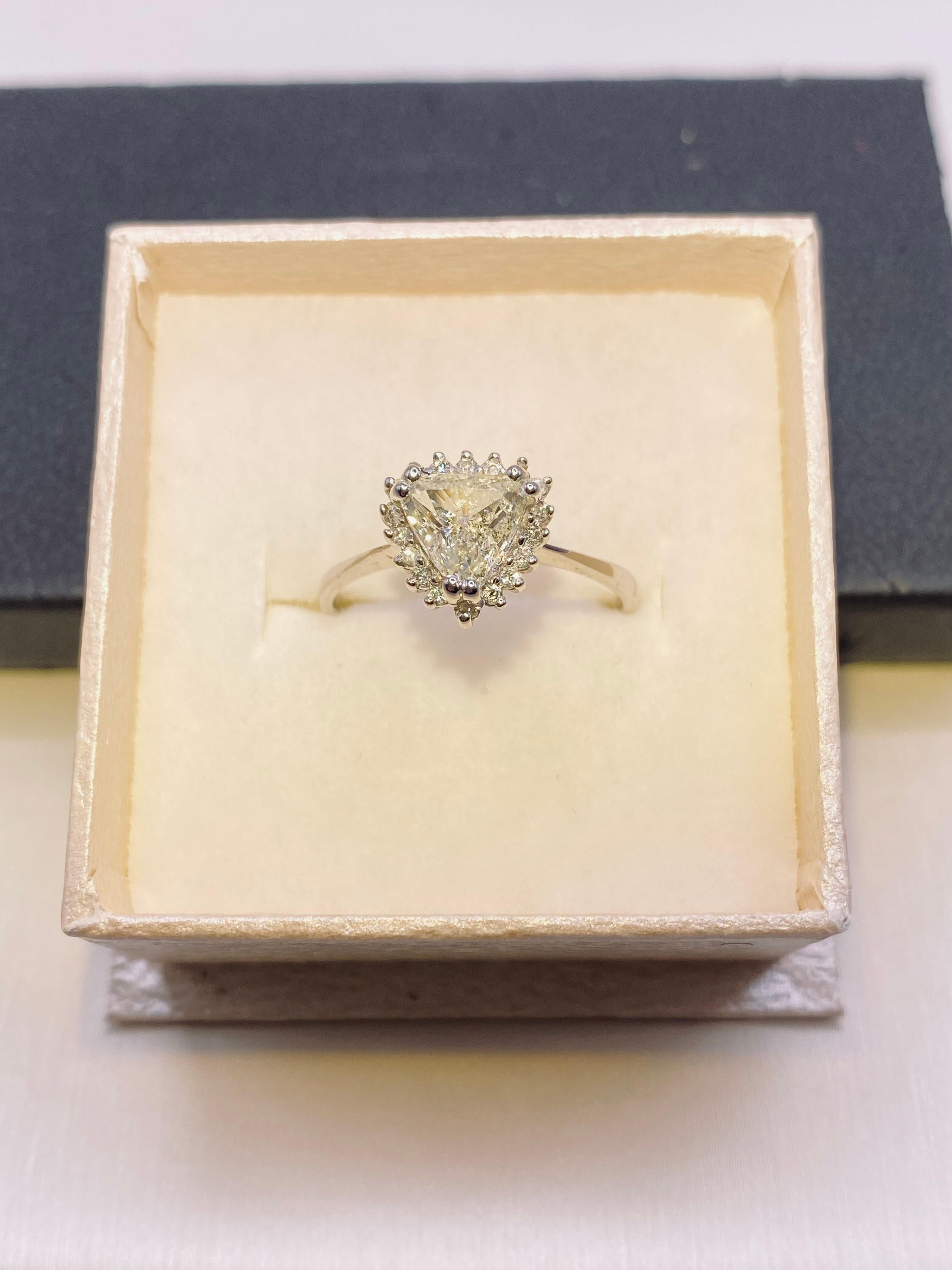1.02 Carat Trillion Cut Diamond Engagement Ring 1