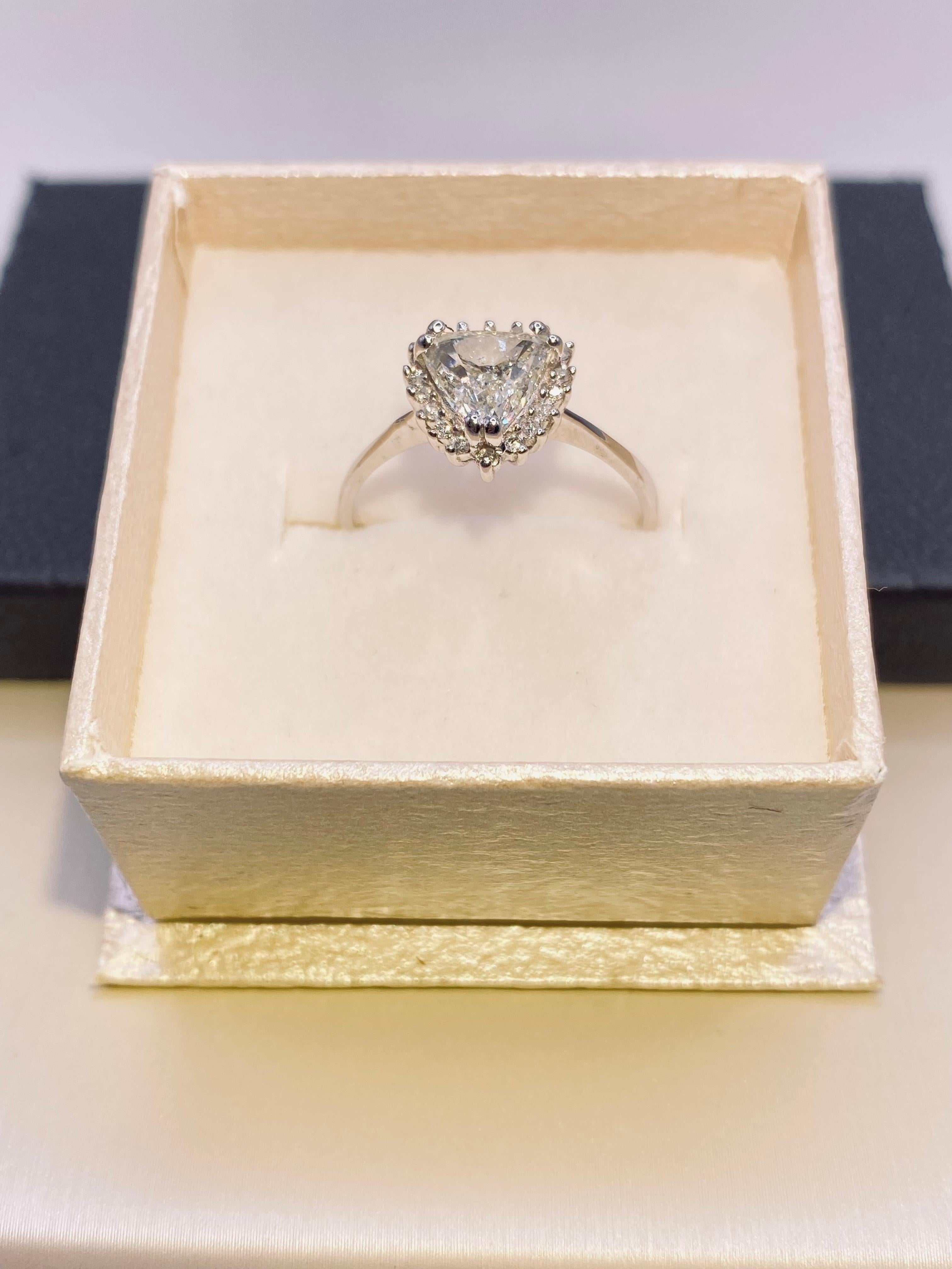 1.02 Carat Trillion Cut Diamond Engagement Ring 2