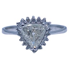 1.02 Carat Trillion Cut Diamond Engagement Ring