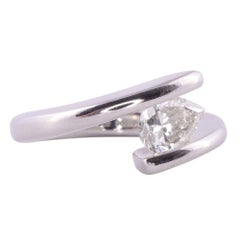 1.02 Carat VS2 Floating Pear Diamond Engagement Ring