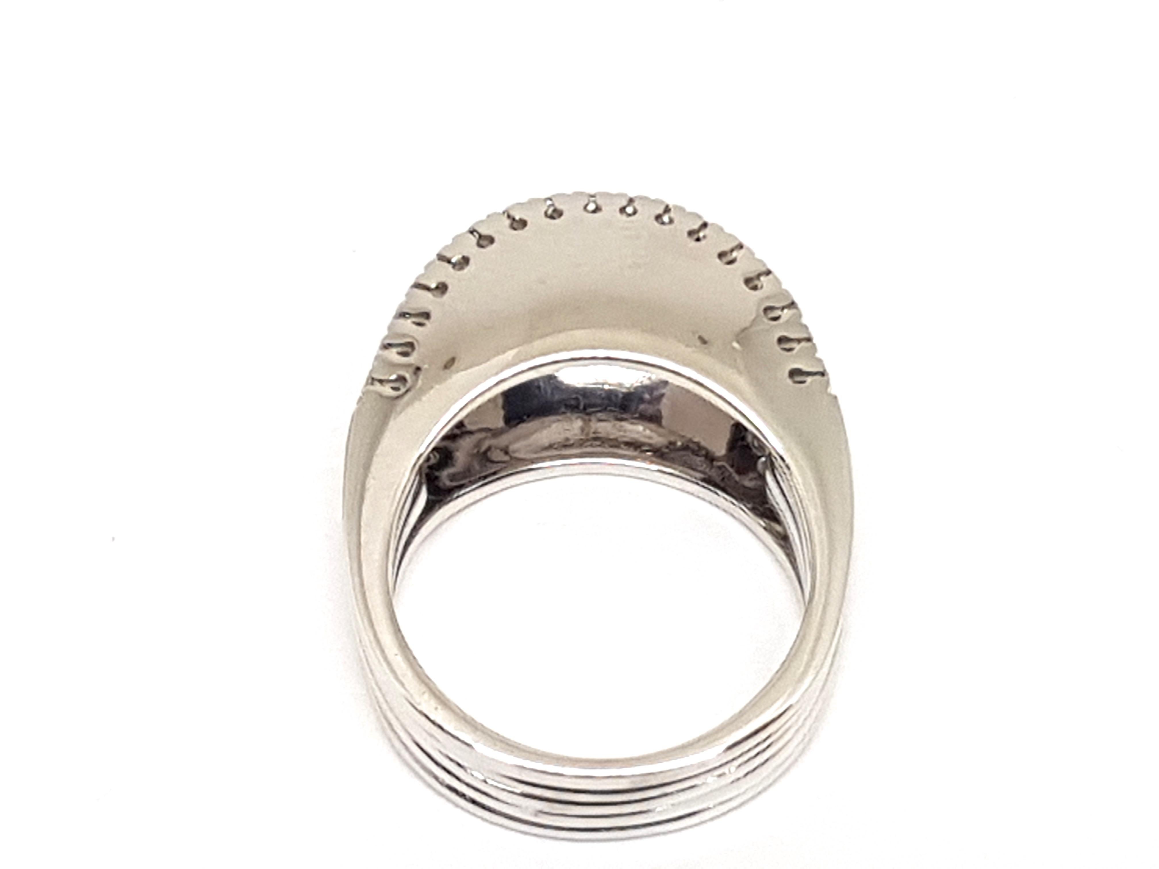 1.02 Carat White Gold Diamond Cocktail Ring For Sale 2
