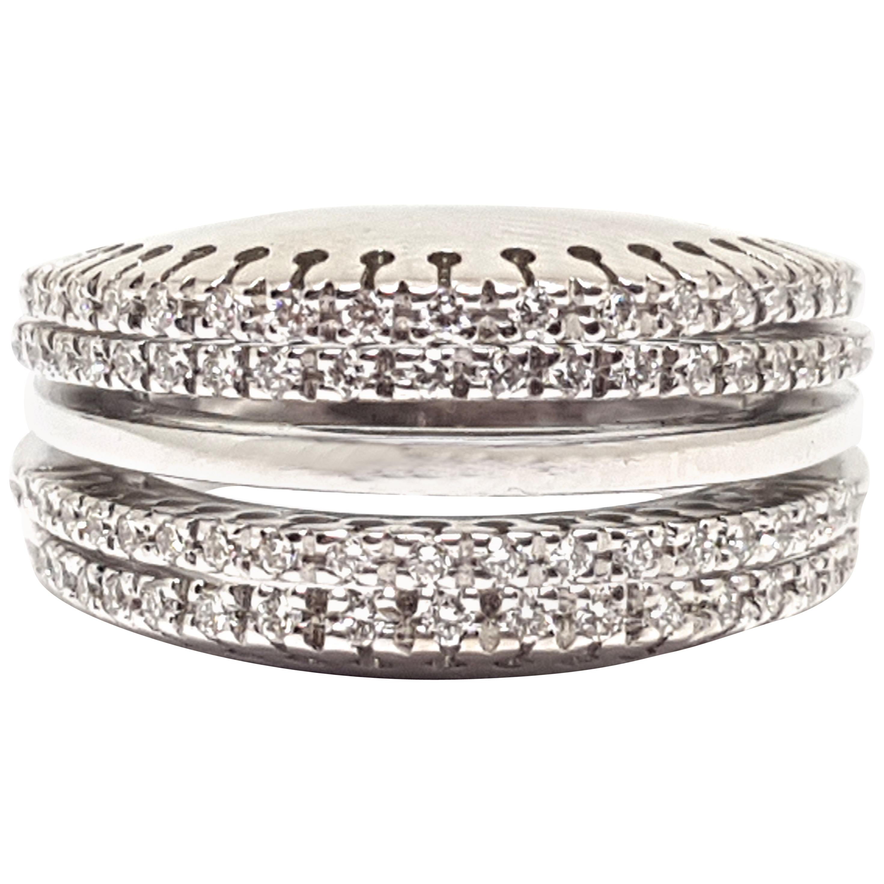 1.02 Carat White Gold Diamond Cocktail Ring For Sale