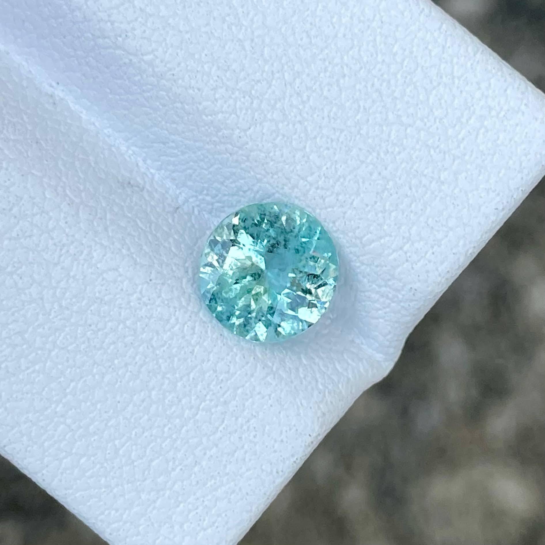 1,02 quilates Aguamarina Azul Redonda Piedra Natural Africana Moderno en venta