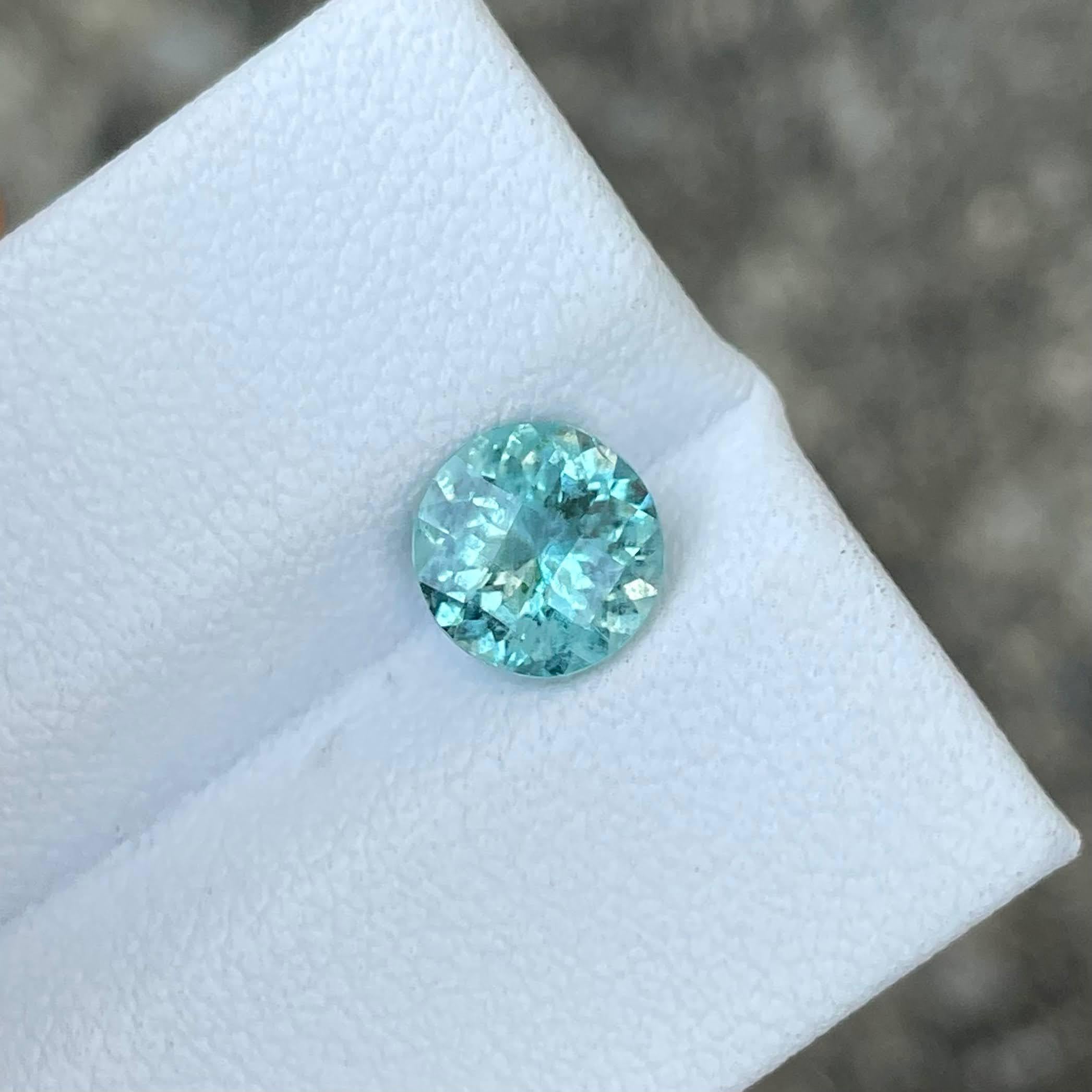 1,02 quilates Aguamarina Azul Redonda Piedra Natural Africana en Nuevo estado para la venta en Bangkok, TH