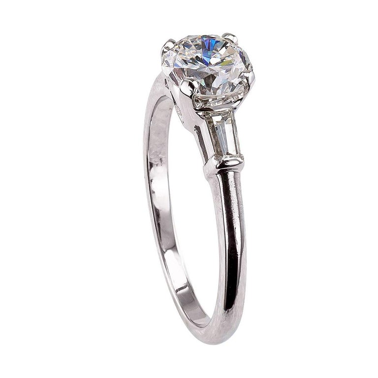 1.02 Carat E Color Diamond White Gold Engagement Ring For Sale at 1stDibs