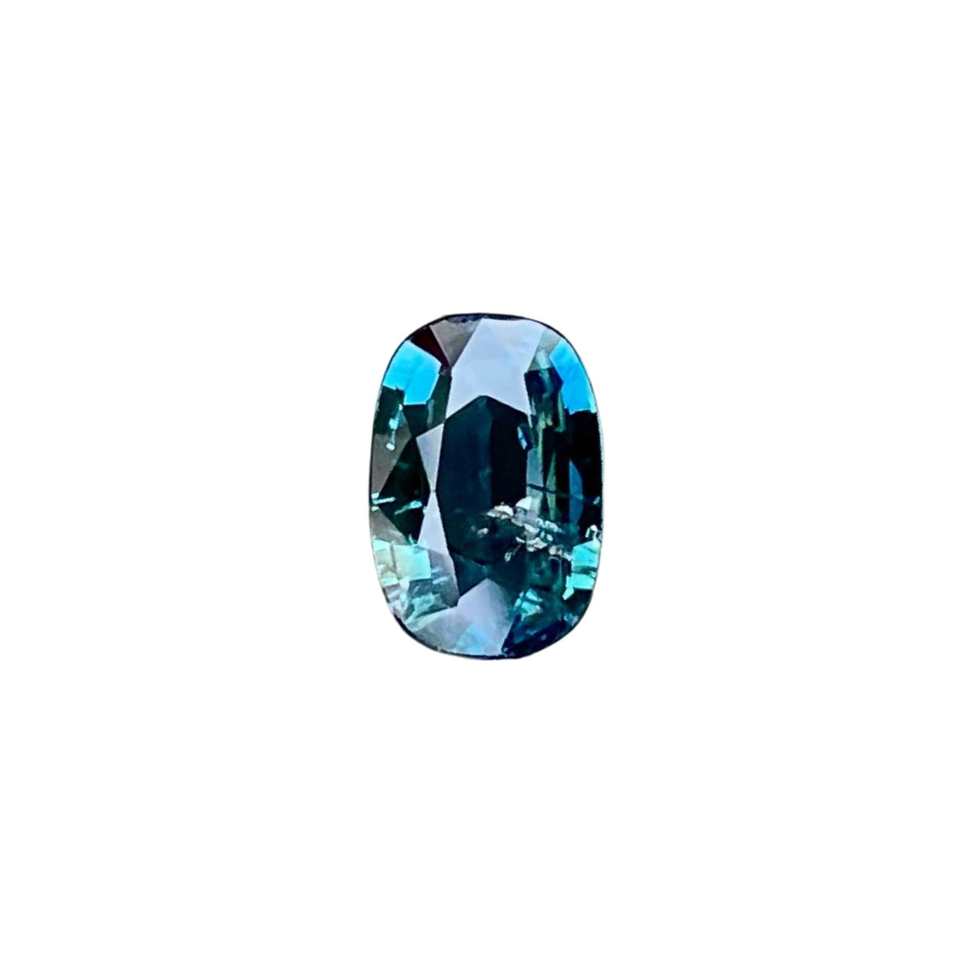1.02 Carats Teal Blue Sapphire Stone Cushion Cut Madagascar's Gemstone 4