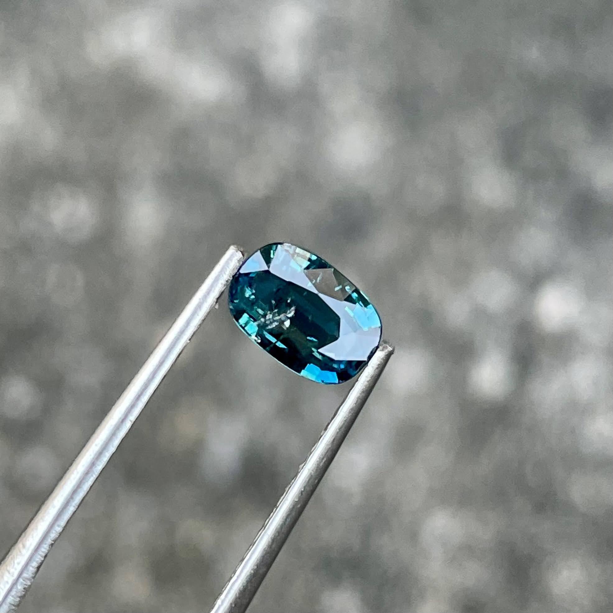 1.02 Carats Teal Blue Sapphire Stone Cushion Cut Madagascar's Gemstone 2