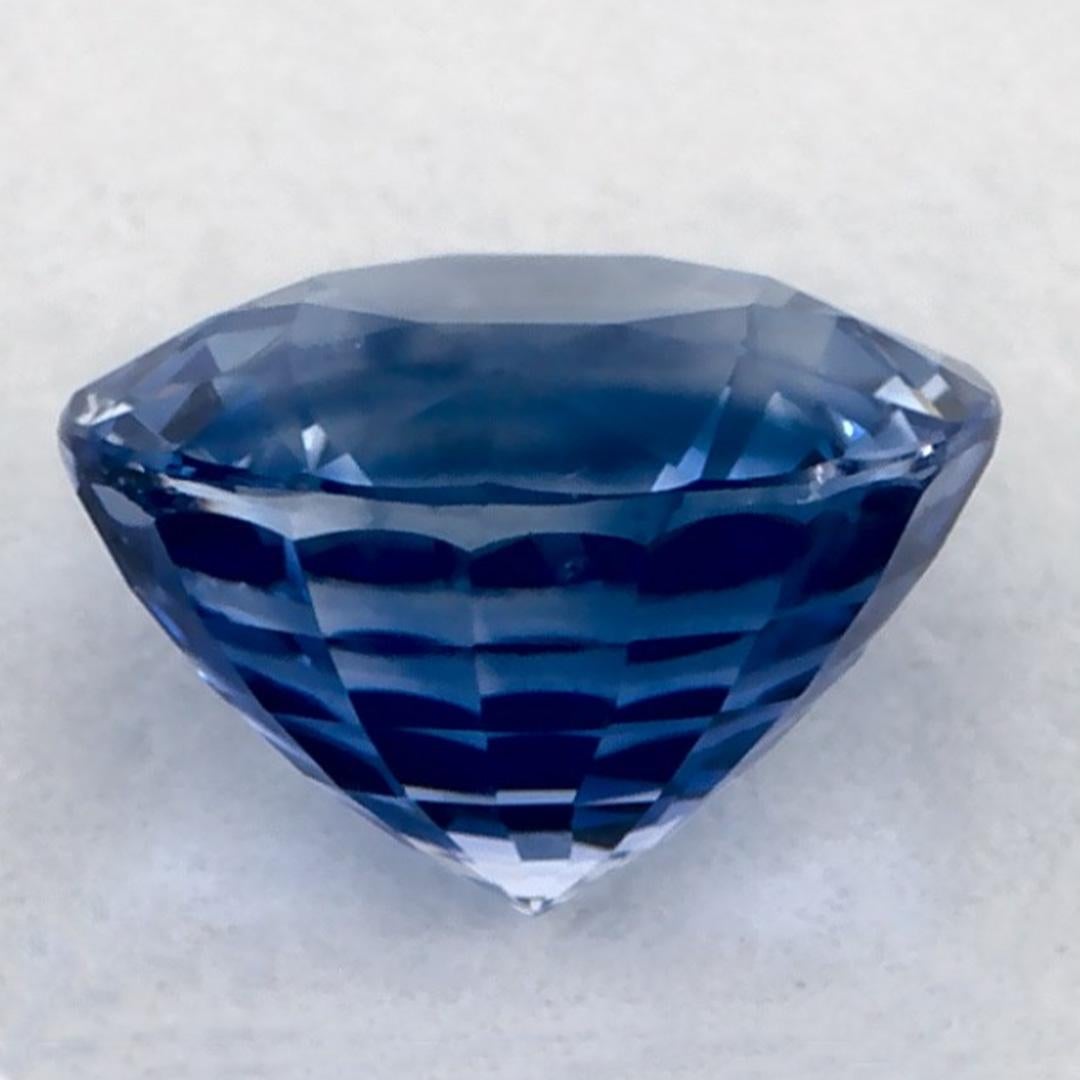 1.02 Karat Blauer runder Saphir, loser Edelstein (Rundschliff) im Angebot