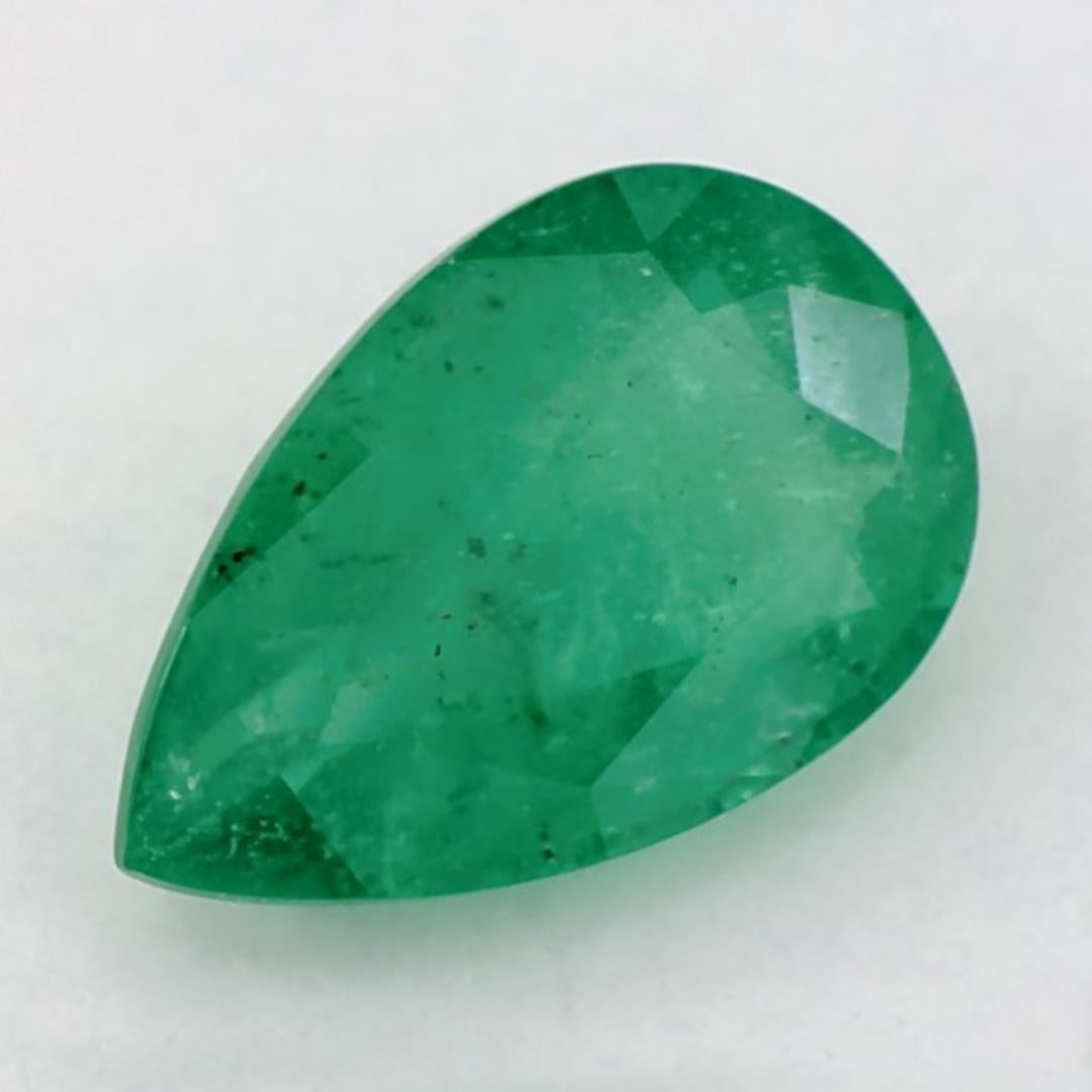 Pear Cut 1.02 Ct Emerald Pear Loose Gemstone For Sale