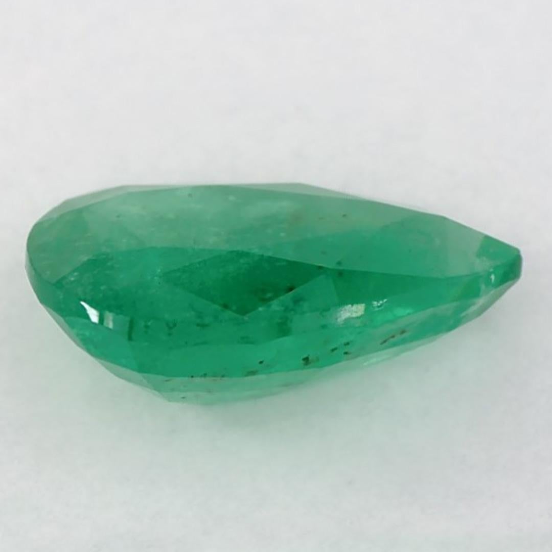 1.02 Ct Emerald Pear Loose Gemstone In New Condition For Sale In Fort Lee, NJ