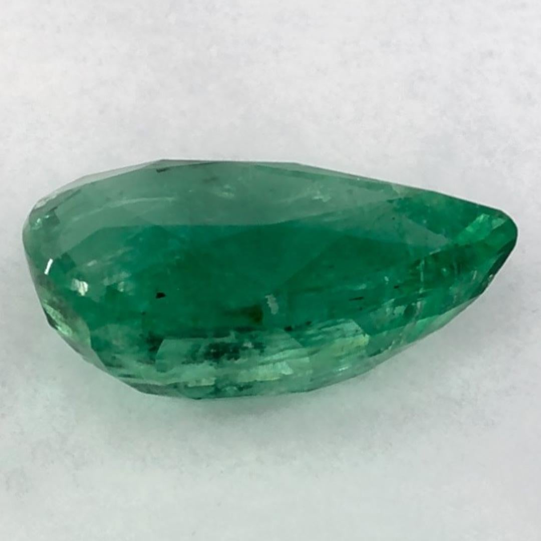 1.02 Ct Emerald Pear Loose Gemstone In New Condition In Fort Lee, NJ