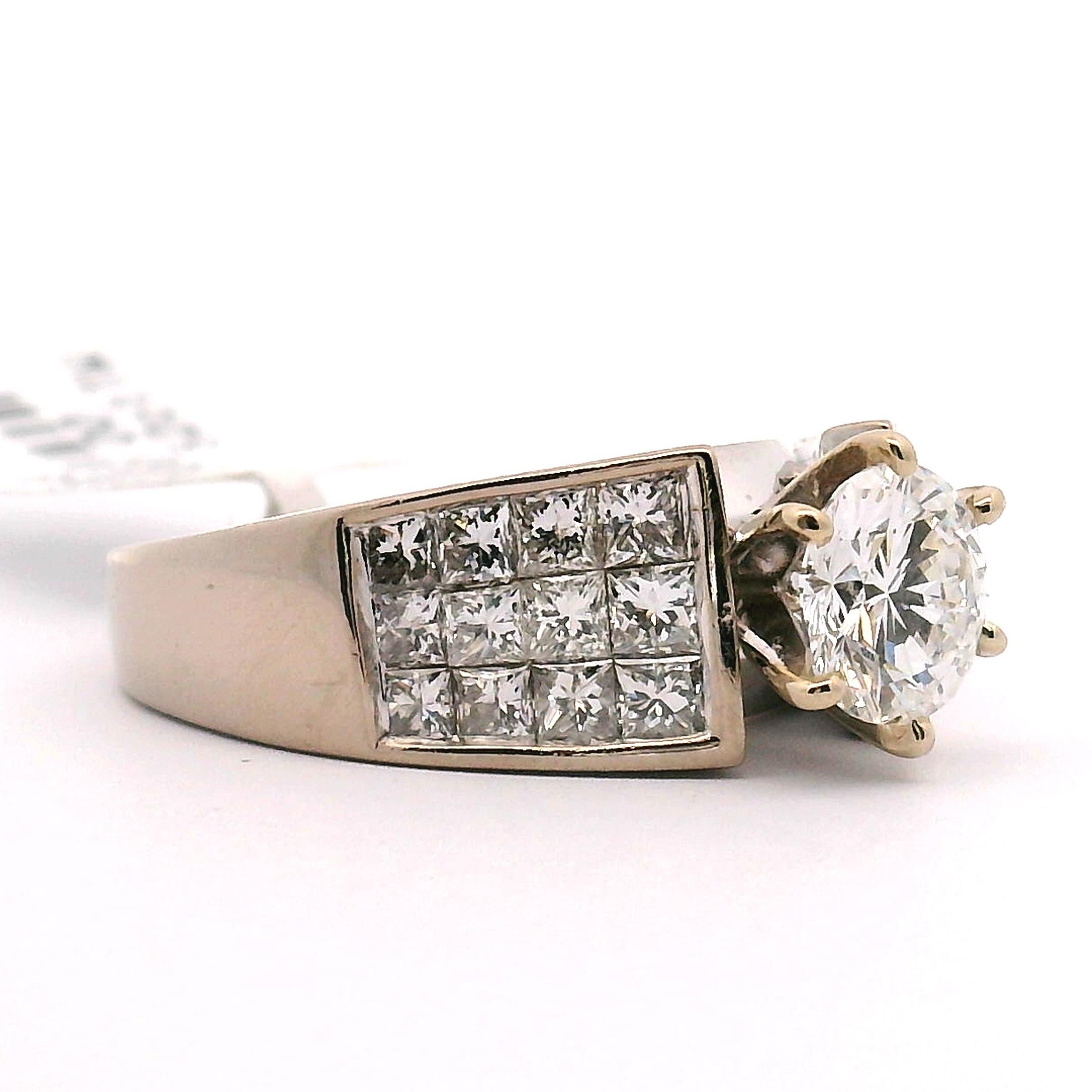 Donna 1,02 ct. Anello di fidanzamento con diamante rotondo in vendita