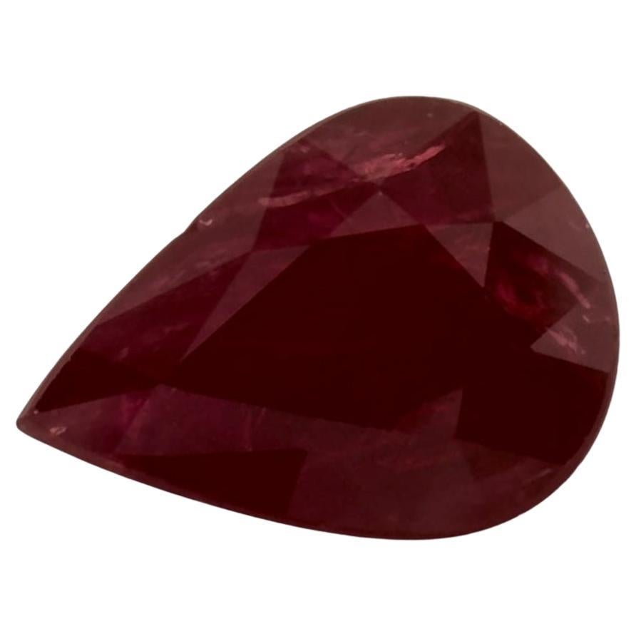 1.02 Ct Ruby Pear Loose Gemstone For Sale