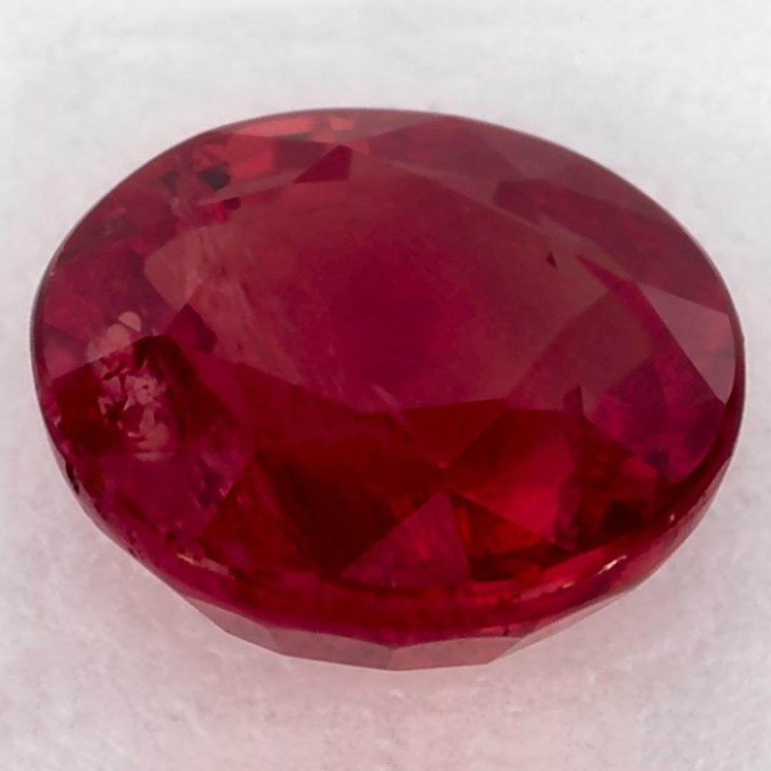 1.02 Ct Ruby Round Loose Gemstone In New Condition For Sale In Fort Lee, NJ