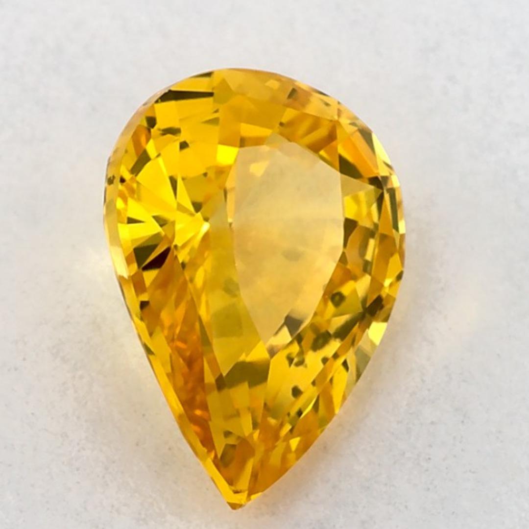 1.02 carati di zaffiro giallo a forma di pera sciolto in vendita 2