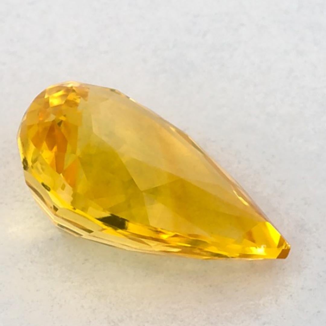 1.02 carati di zaffiro giallo a forma di pera sciolto in vendita 3