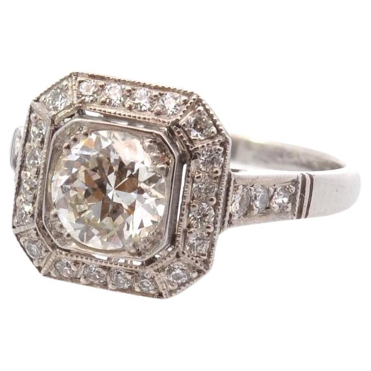 1.02 cts SI2 / J  diamond ring in platinum For Sale