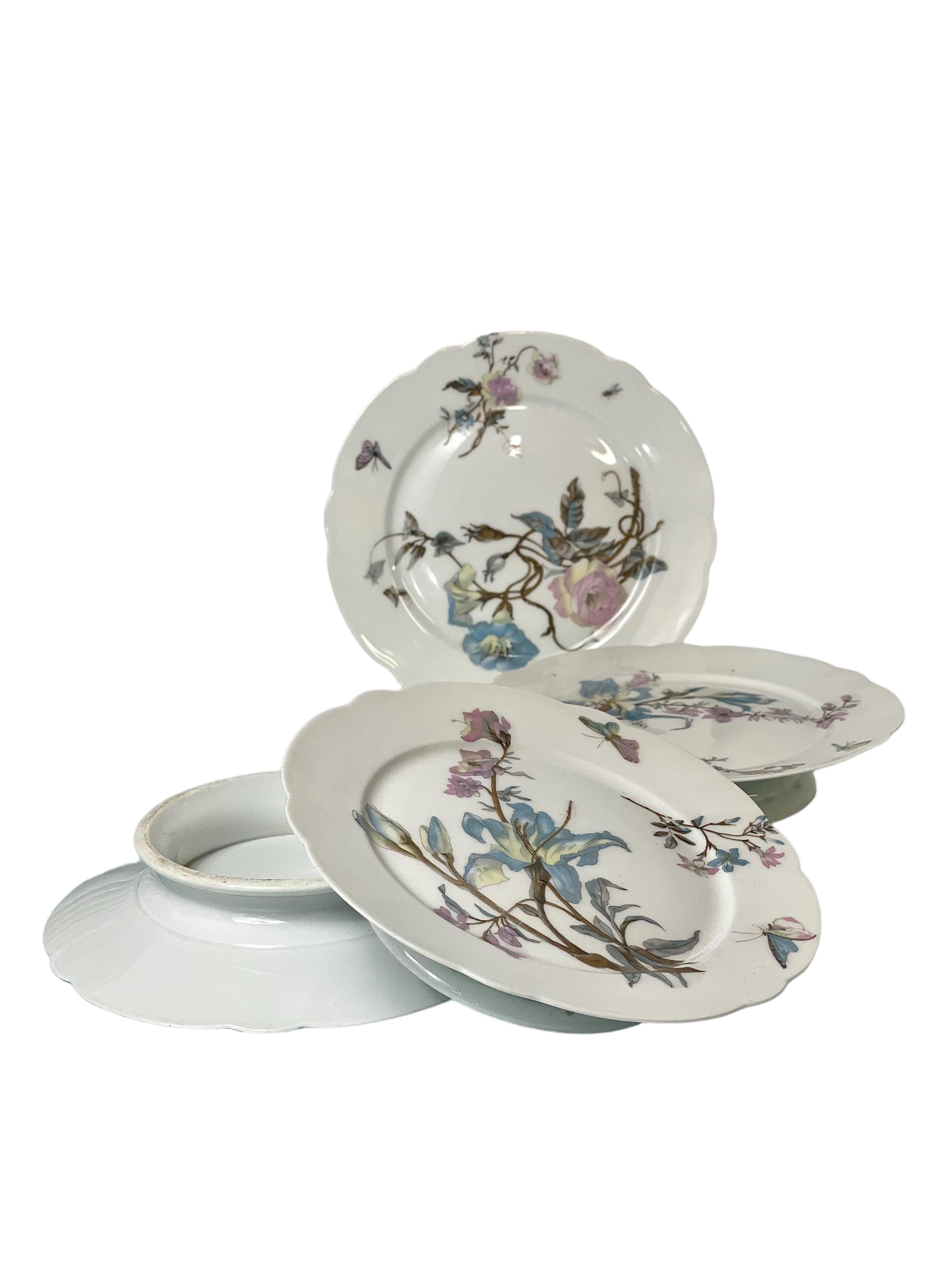 102-Piece Porcelain Dinner Service with Flowers and Butterflies 2