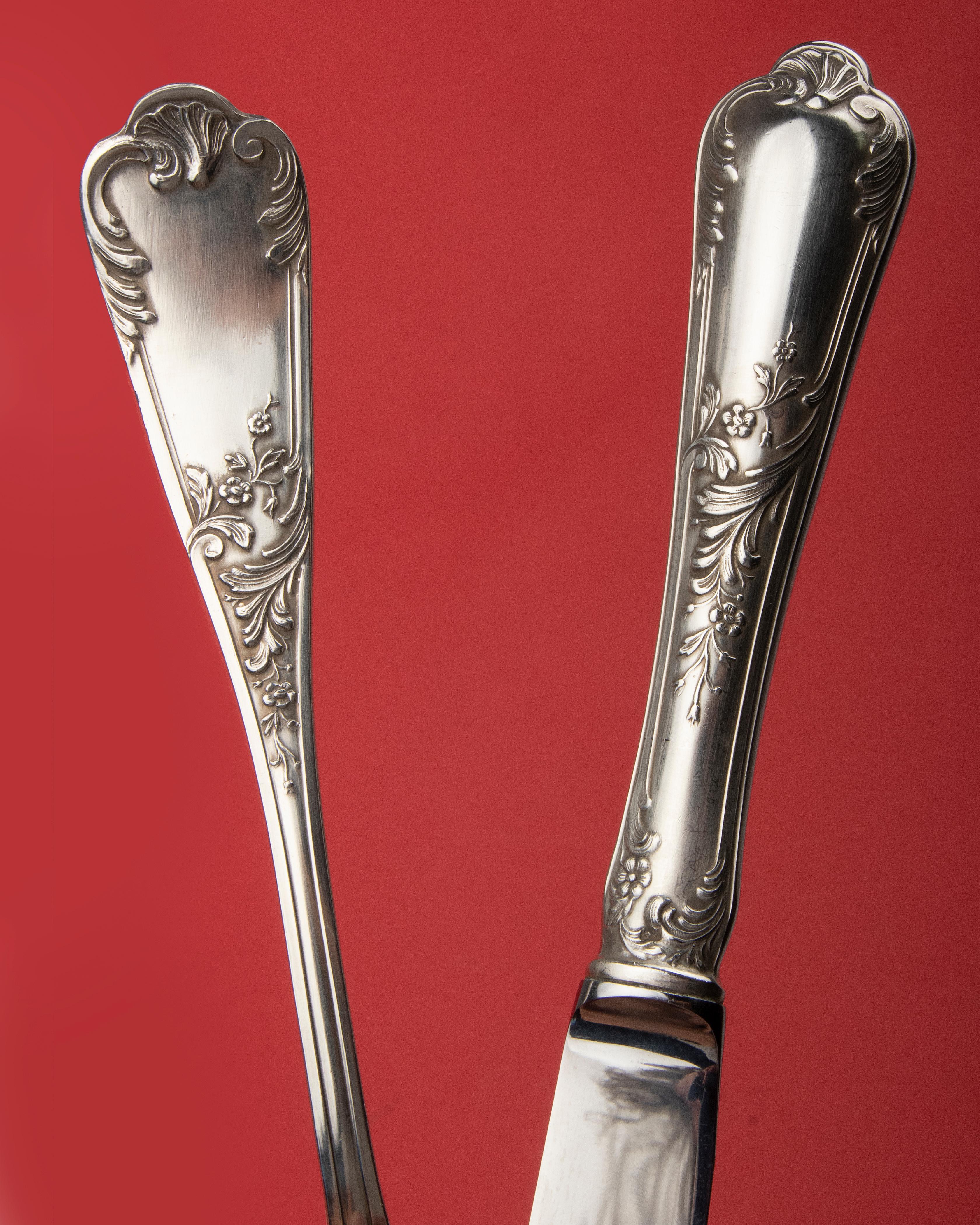 Late 20th Century 102-Piece Silver-Plated Flatware Set Made by Vanstahl Louis XV-Style