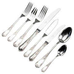 102-Piece Silver-Plated Flatware Set Made by Vanstahl Louis XV-Style