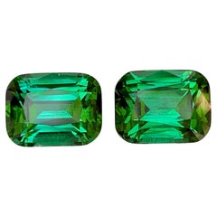 10.20 Carat Loose Natural Greenish Tourmaline Pair Cushion Cut Afghan Gemstone (pierre précieuse afghane)