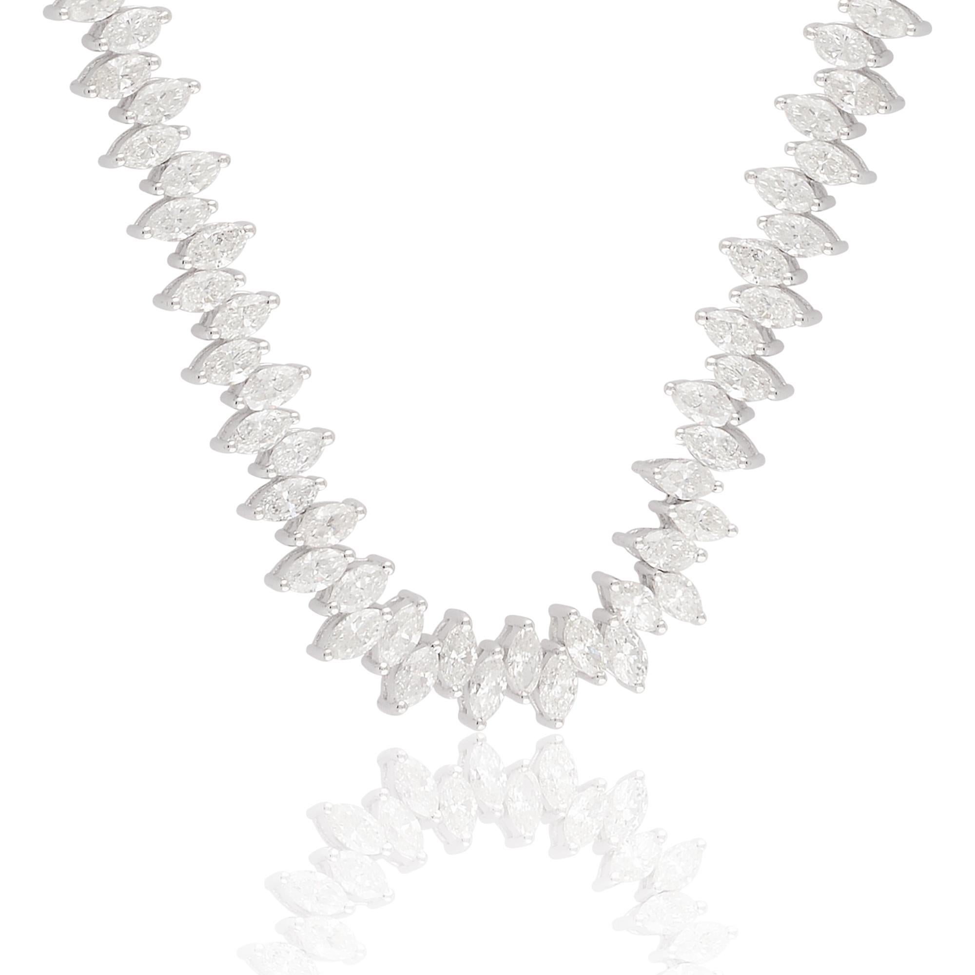 Indulge in the mesmerizing beauty of this breathtaking 10.20 carat Marquise Diamond Necklace, an extraordinary piece of handmade fine jewelry. Crafted with utmost precision and artistry, this necklace exudes elegance and sophistication, making it a