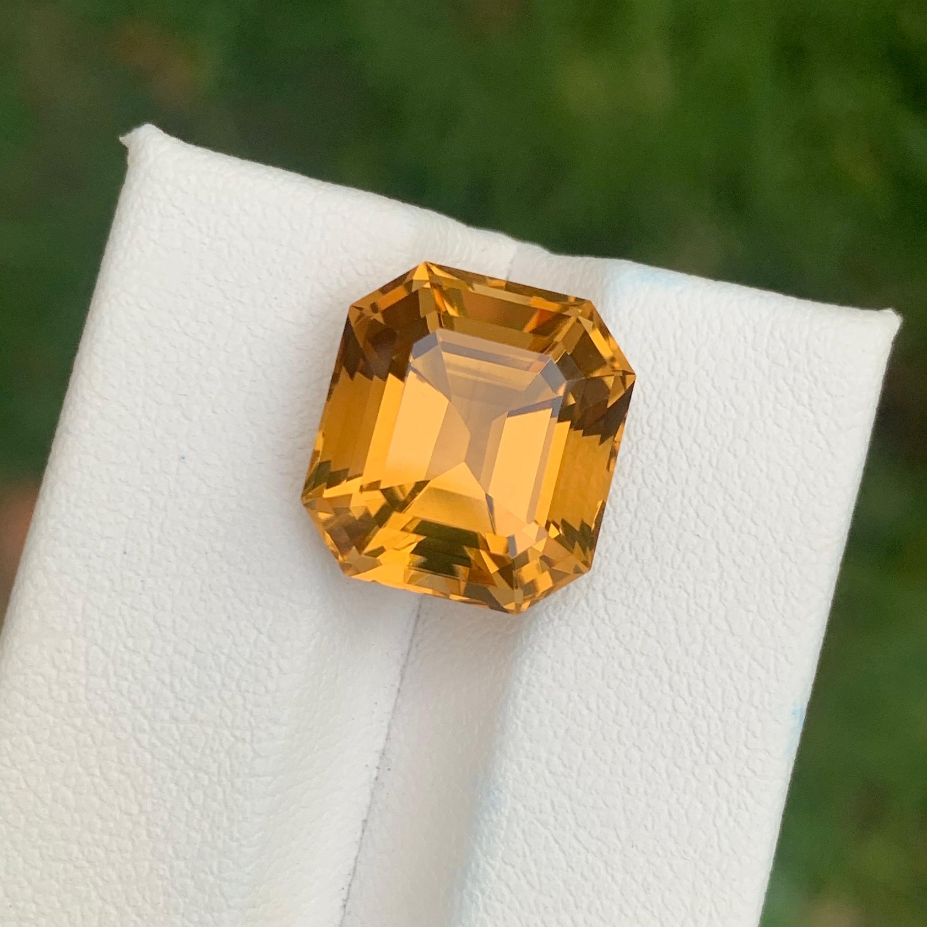 10.20 Carat Natural Loose Honey Citrine Octagon Shape Gemstone For Sale 6