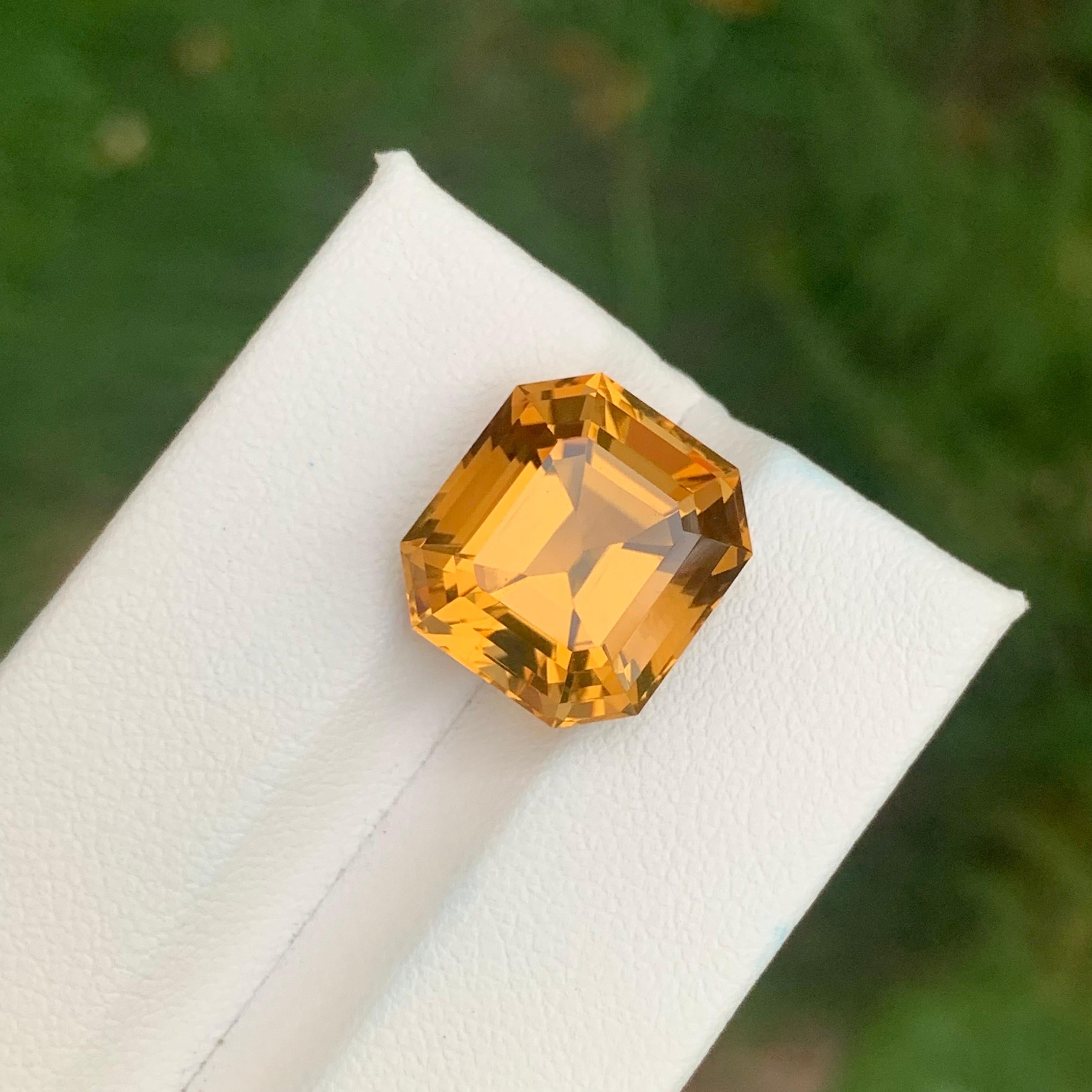 10.20 Carat Natural Loose Honey Citrine Octagon Shape Gemstone For Sale 7