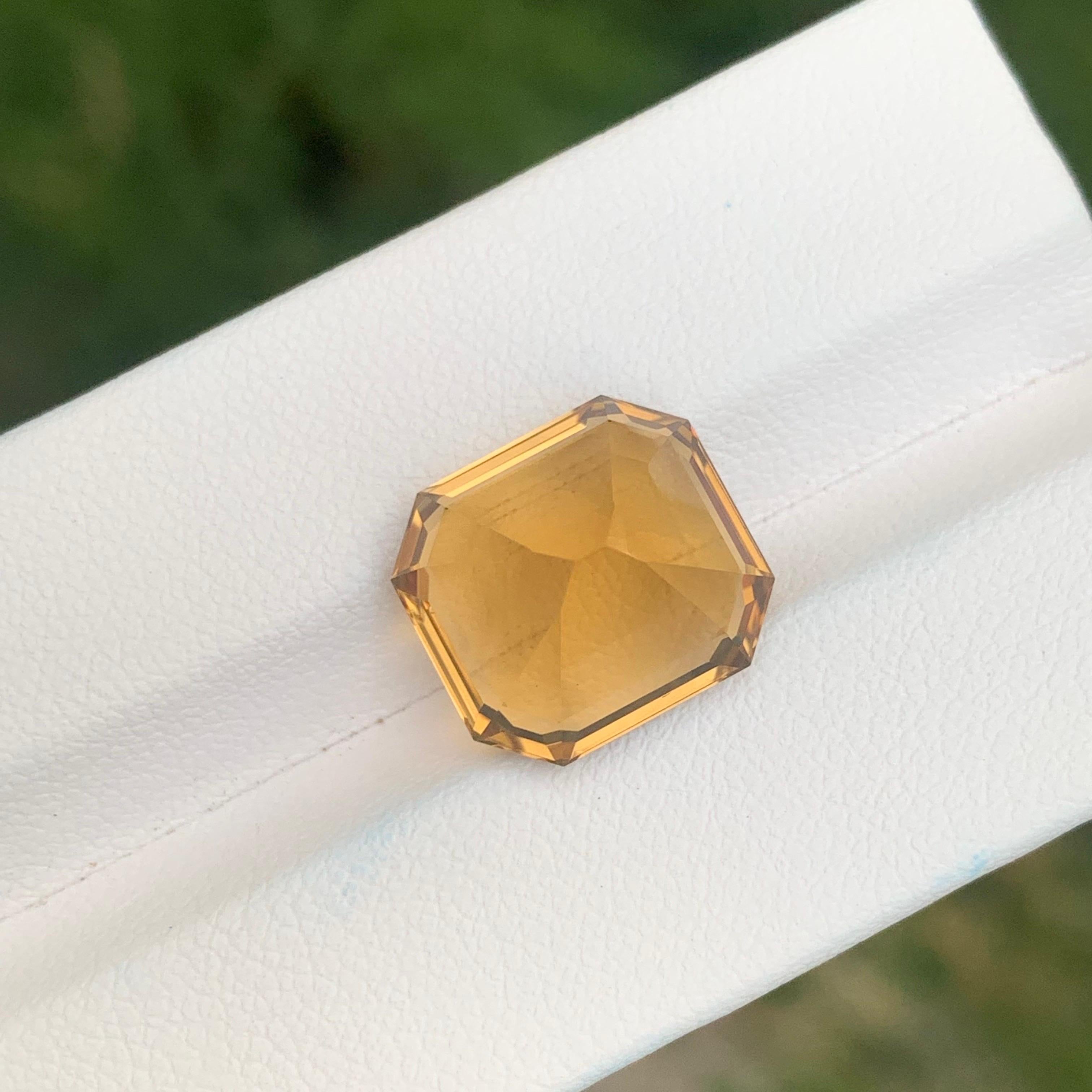 10.20 Carat Natural Loose Honey Citrine Octagon Shape Gemstone For Sale 2