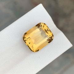 10.20 Carat Natural Loose Yellow Citrine Cushion Shape Gem