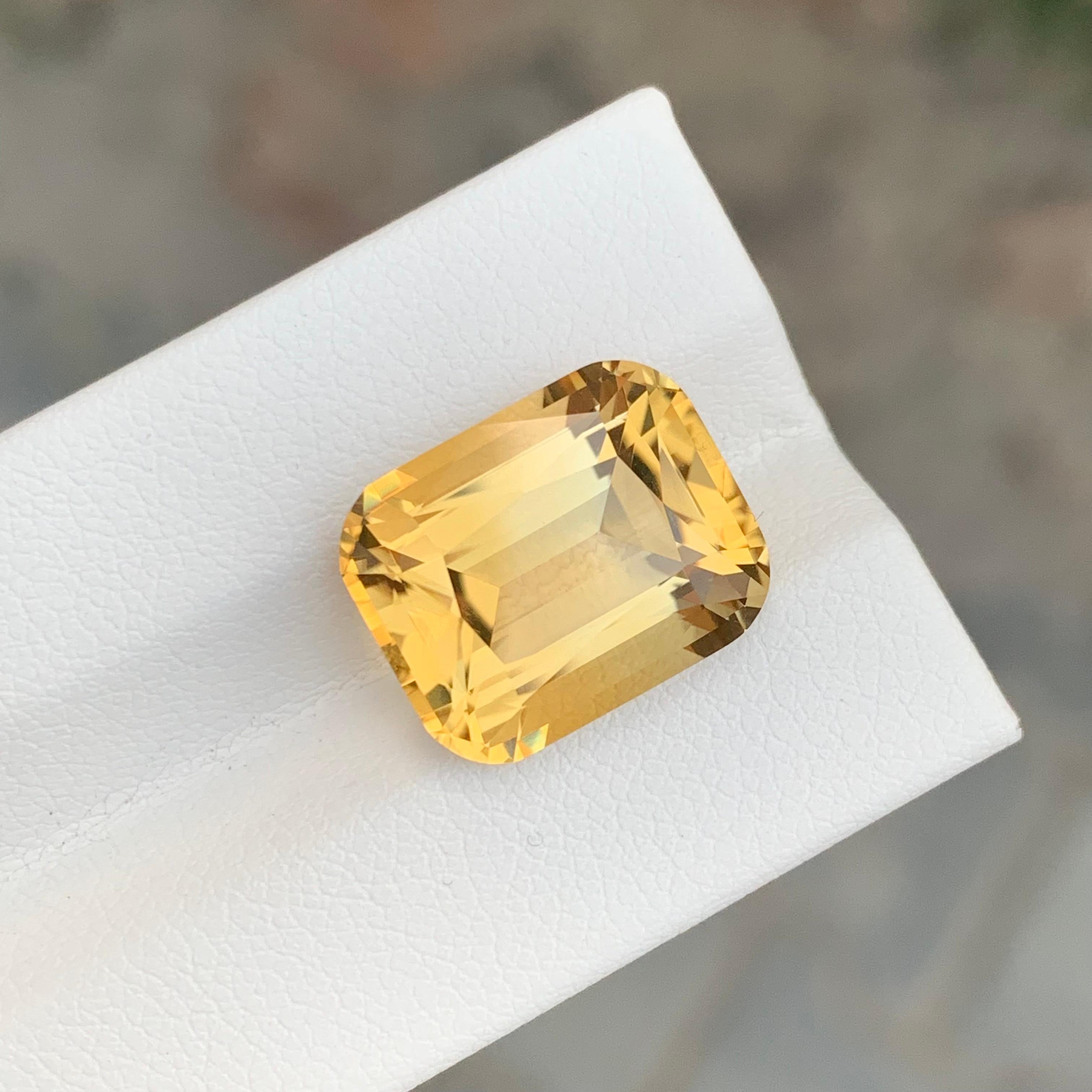 10,20 Karat Natürlicher Gelber Citrin Cushion Shape Edelstein für Damen oder Herren im Angebot