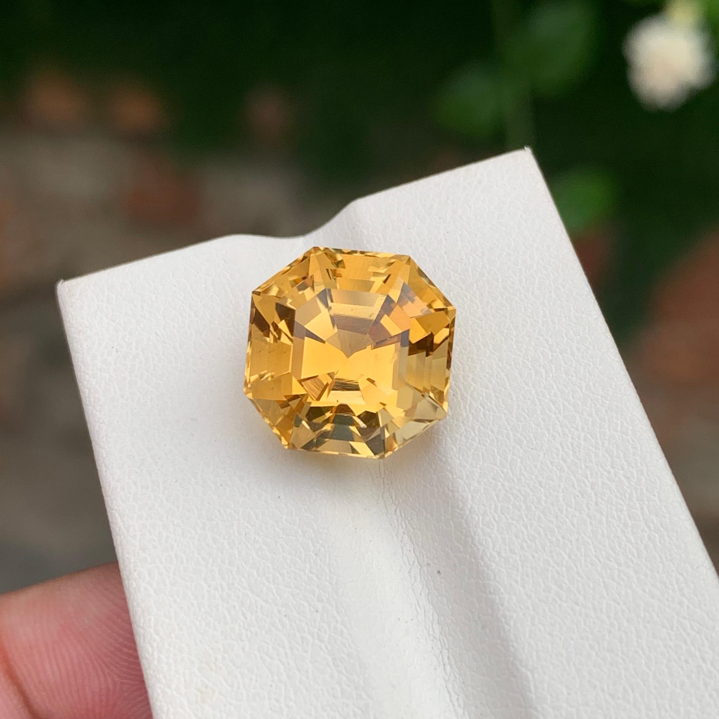 10,20 Carati Nature Citrino Giallo Sciolto Forma Ottagonale Gemma Per Gioielli in vendita 4