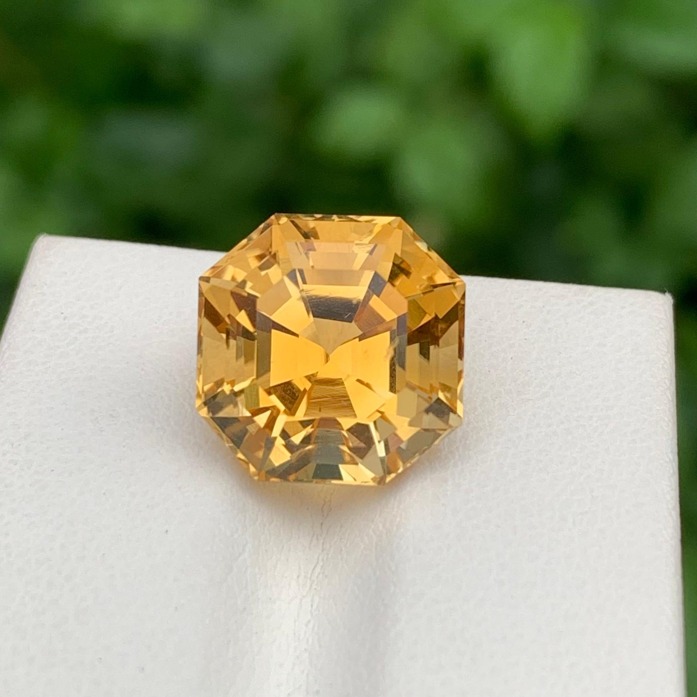 10,20 Carati Nature Citrino Giallo Sciolto Forma Ottagonale Gemma Per Gioielli in vendita 5