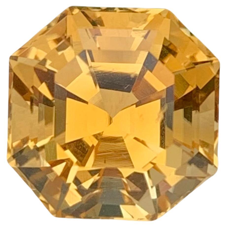 Citrine jaune naturelle non sertie de 10,20 carats de forme octogonale pour bijoux