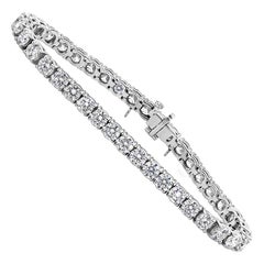 Used Roman Malakov 10.20 Carat Round Diamond Tennis Bracelet in White Gold