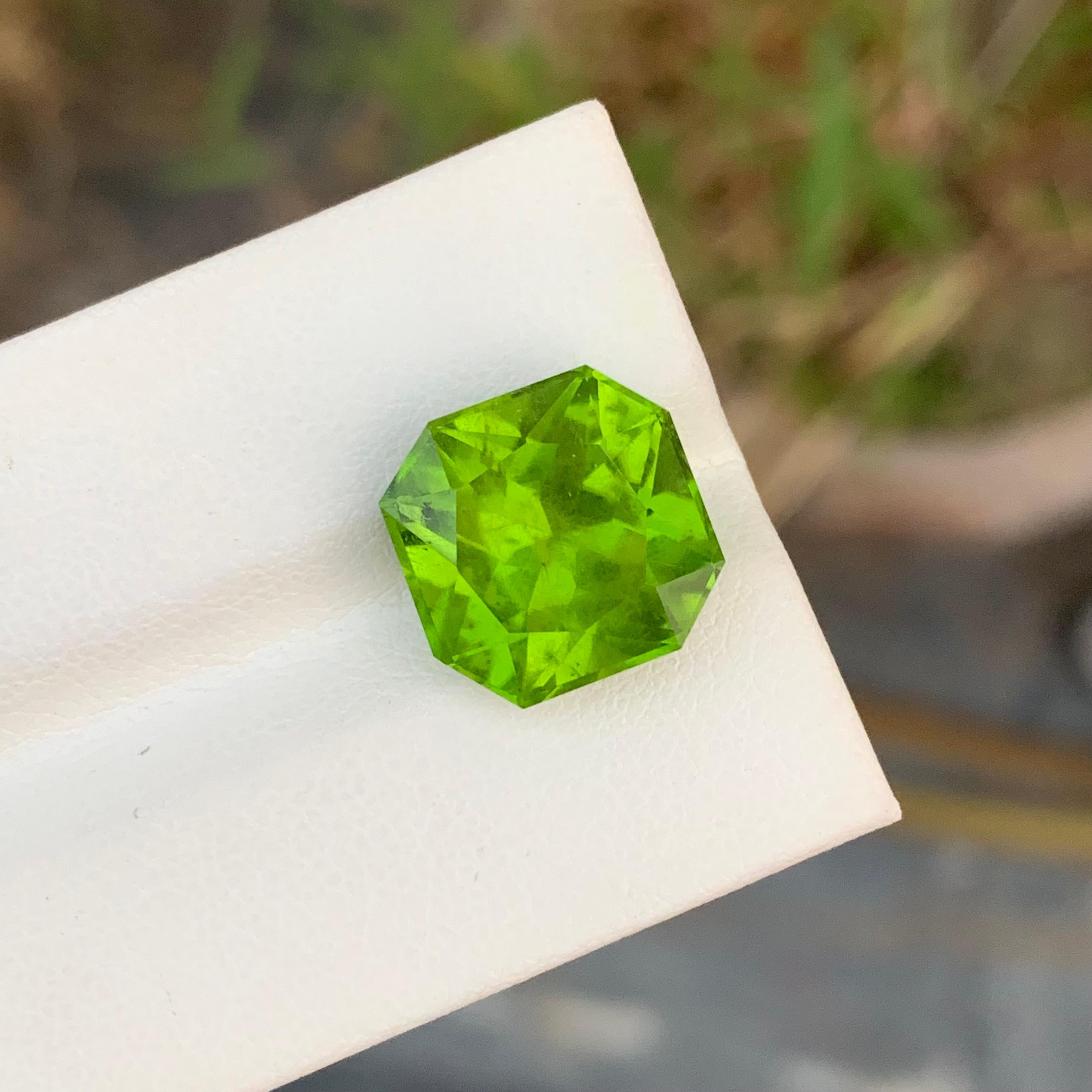 10,20 Karat Oktagonform Peridot Edelstein Pakistan Mine im Angebot 4