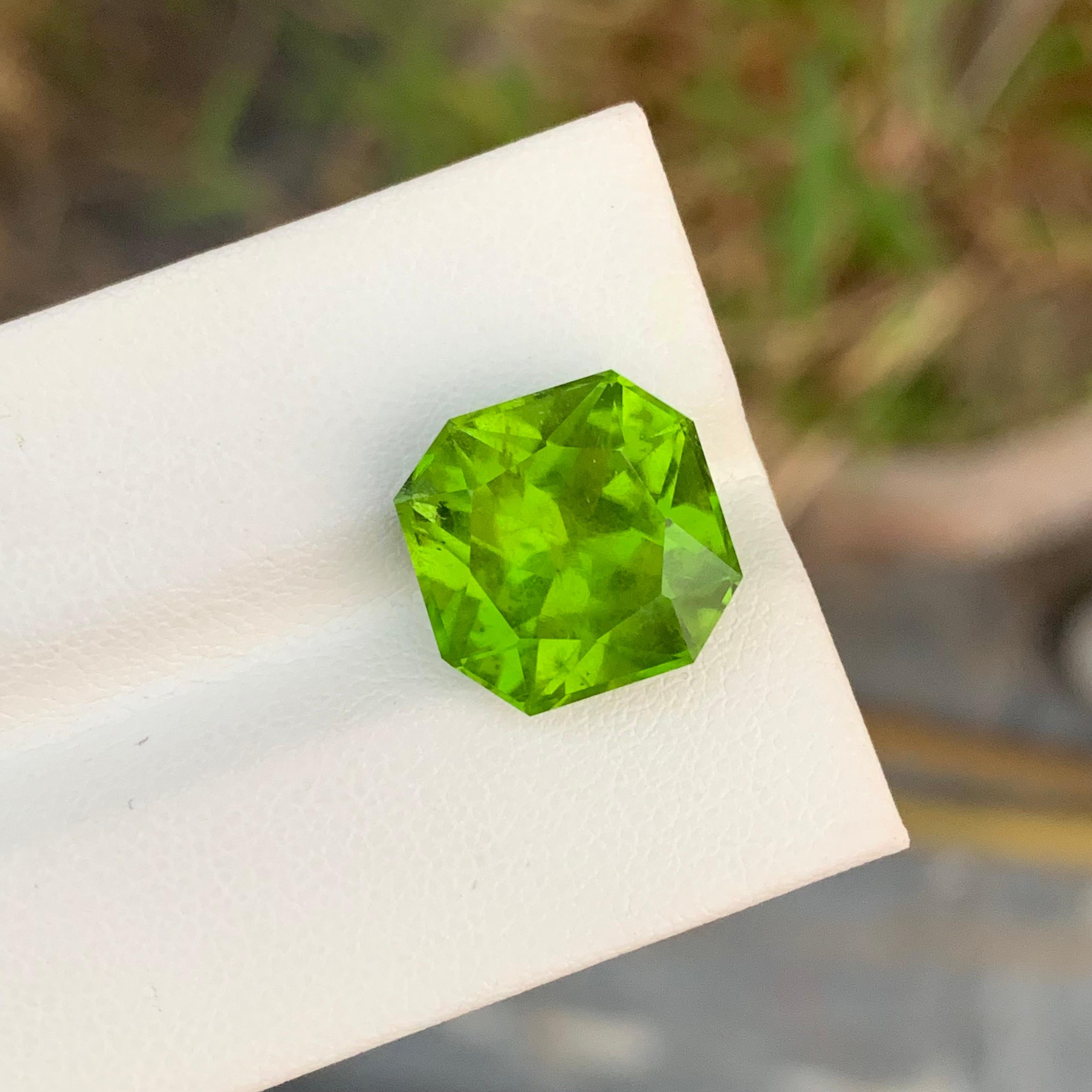 10,20 Karat Oktagonform Peridot Edelstein Pakistan Mine im Angebot 5