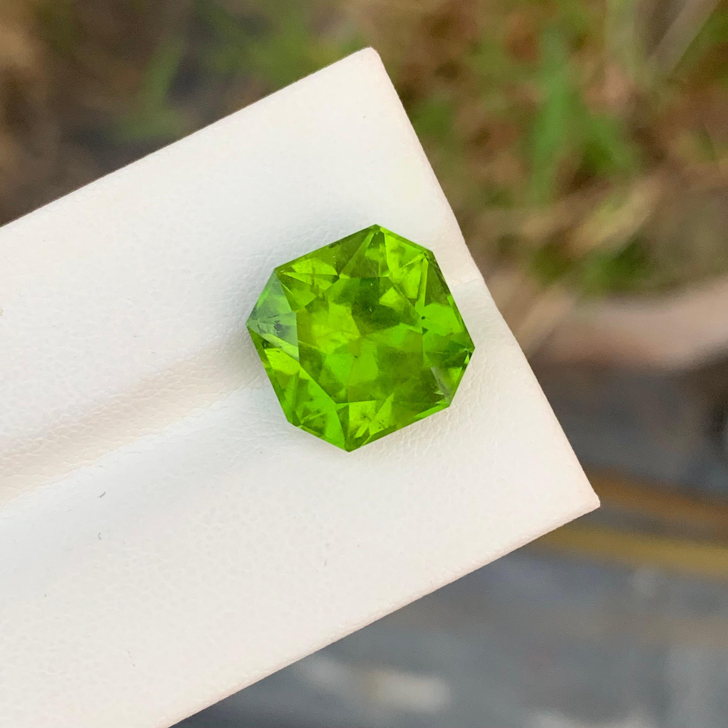 10,20 Karat Oktagonform Peridot Edelstein Pakistan Mine im Angebot 7