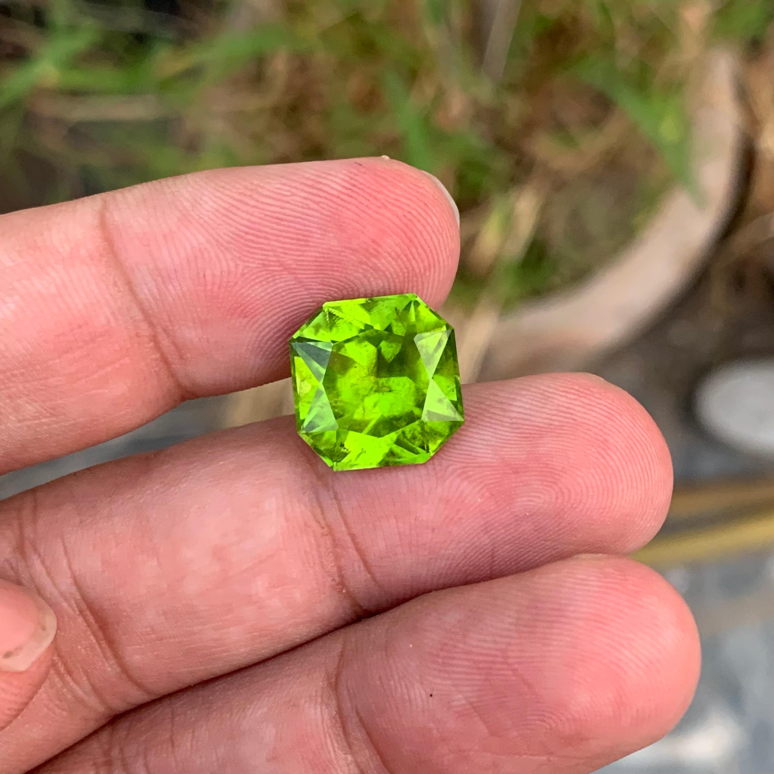 10,20 Karat Oktagonform Peridot Edelstein Pakistan Mine im Angebot 1