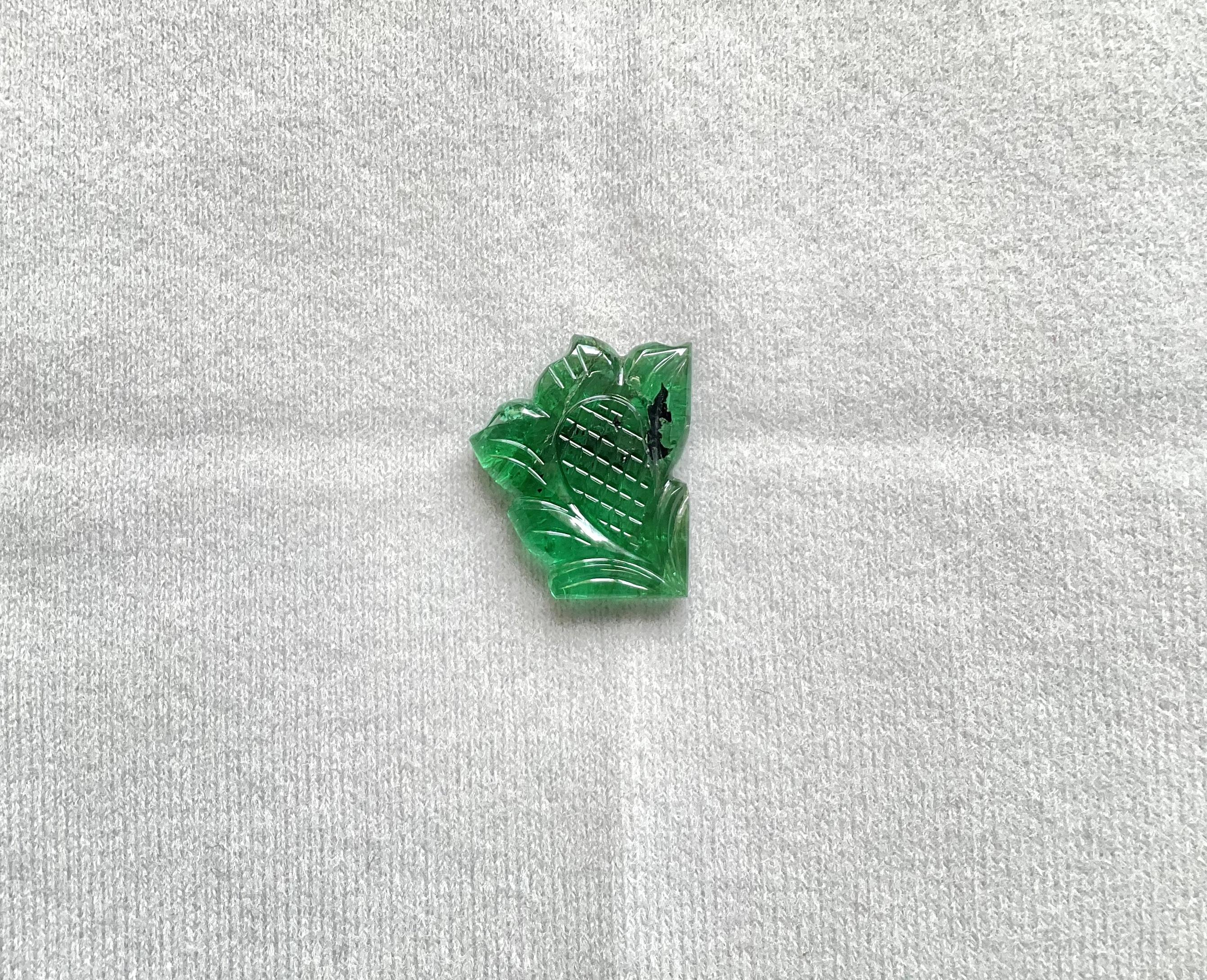 Rose Cut 10.20 carats zambian flower carved for fine jewelry top quality natural gemstone For Sale