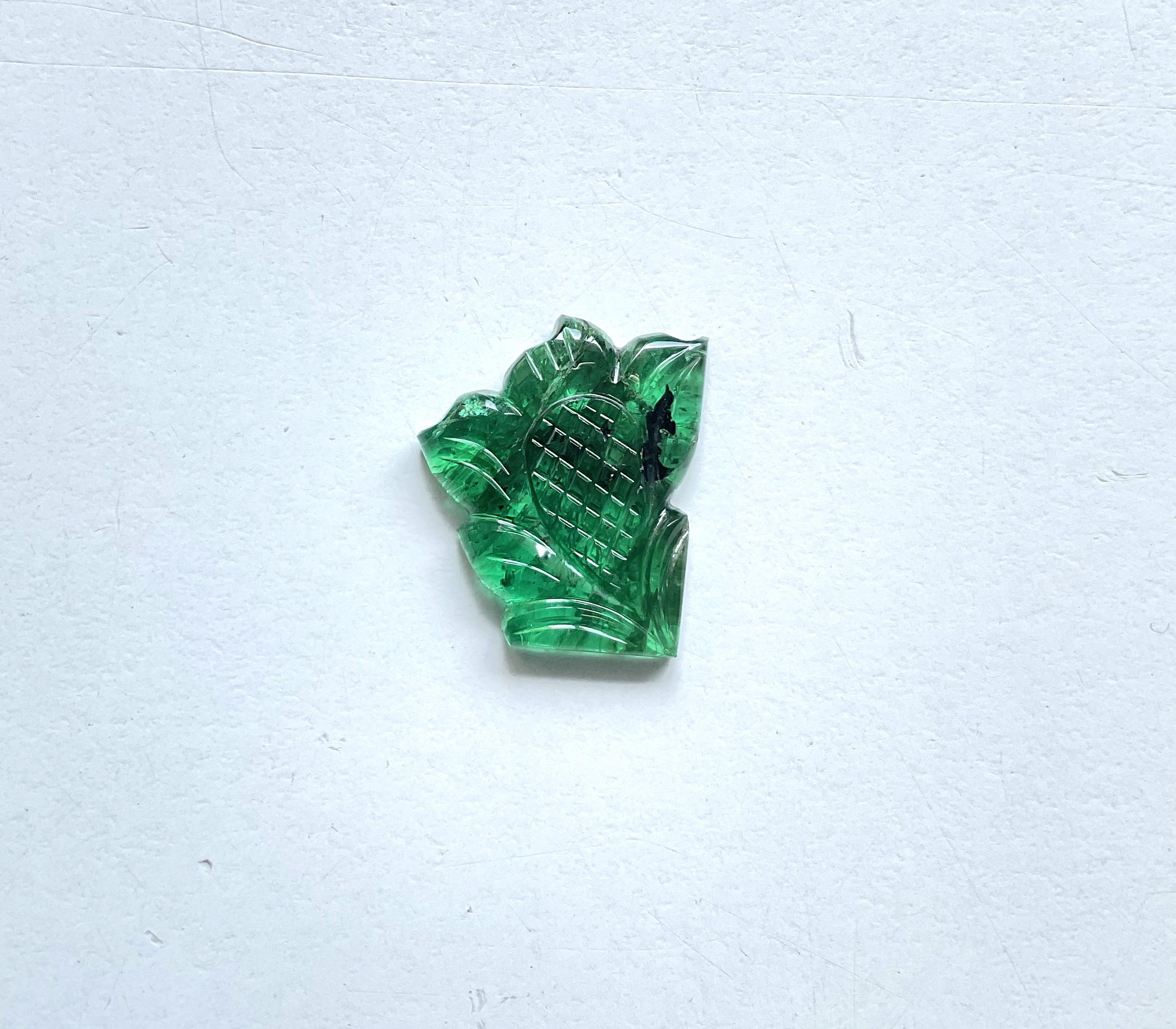 10.20 carats zambian flower carved for fine jewelry top quality natural gemstone For Sale 1