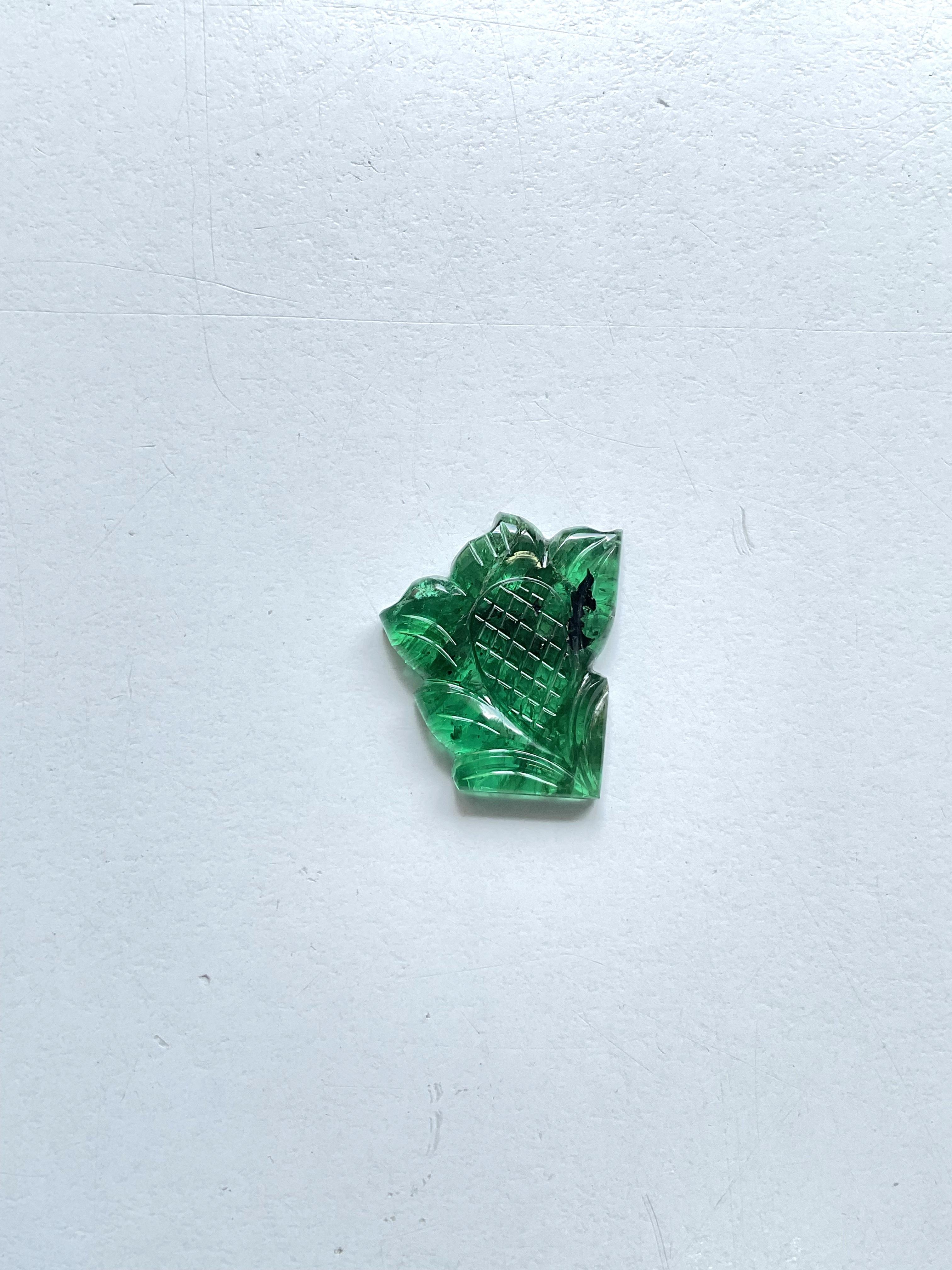 10.20 carats zambian flower carved for fine jewelry top quality natural gemstone For Sale 2