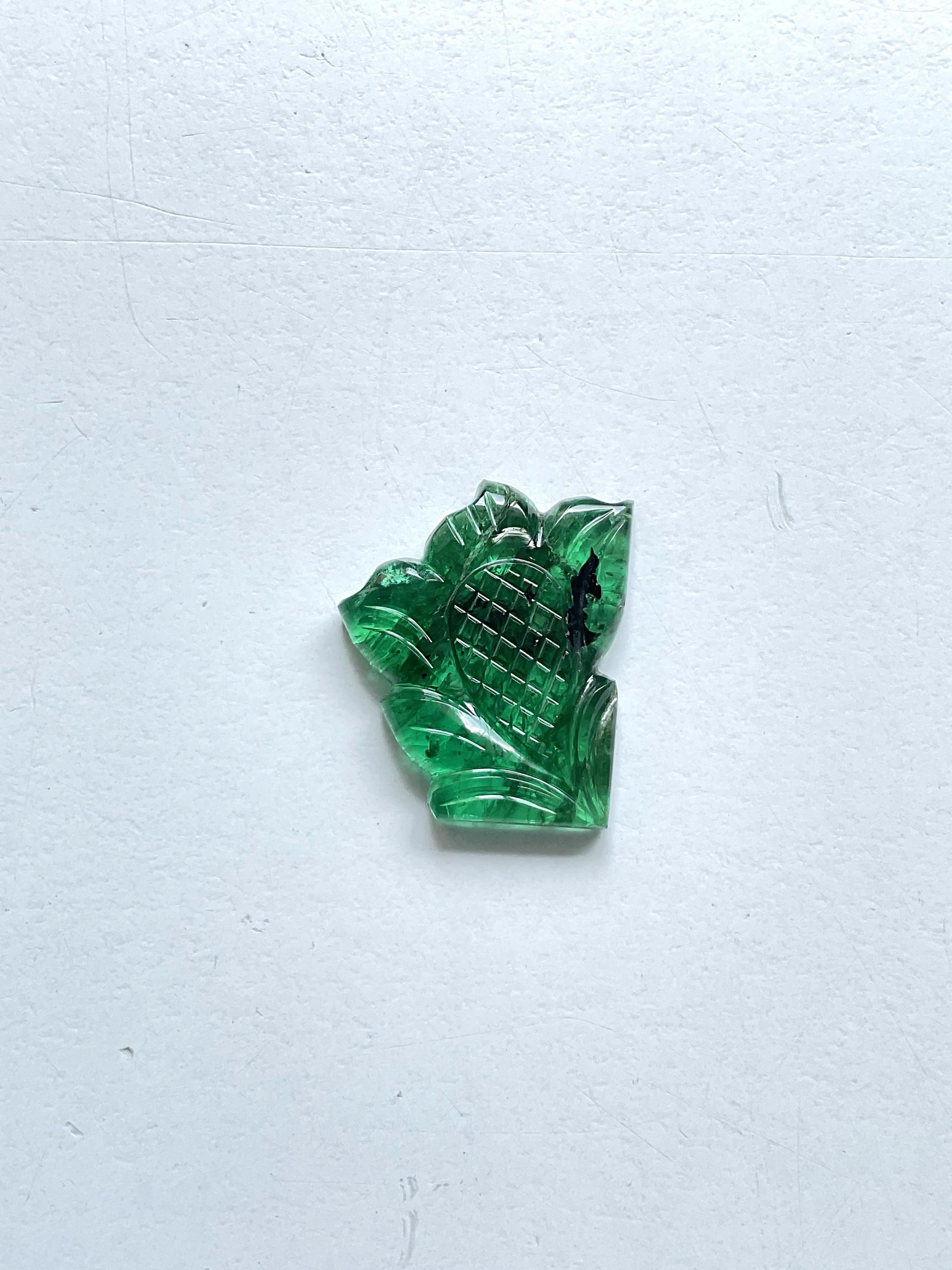 10.20 carats zambian flower carved for fine jewelry top quality natural gemstone For Sale 3