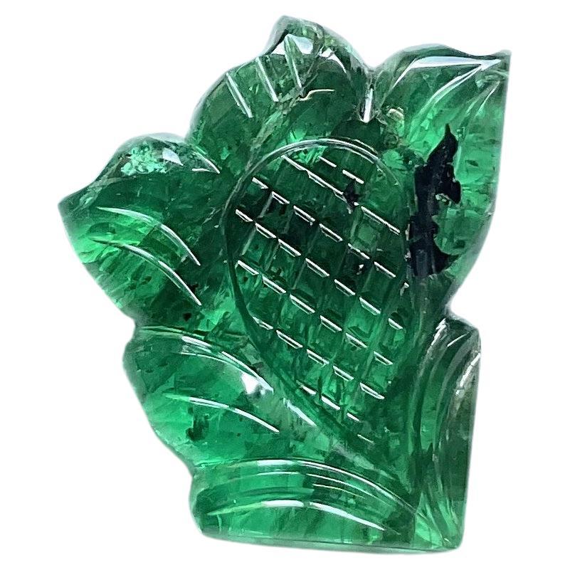 10.20 carats zambian flower carved for fine jewelry top quality natural gemstone