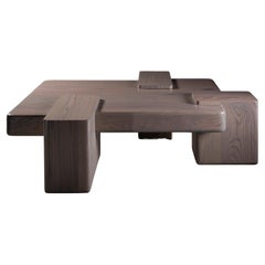 1020 Post Modern Square Coffee Table in Solid Oak by No Age Studio